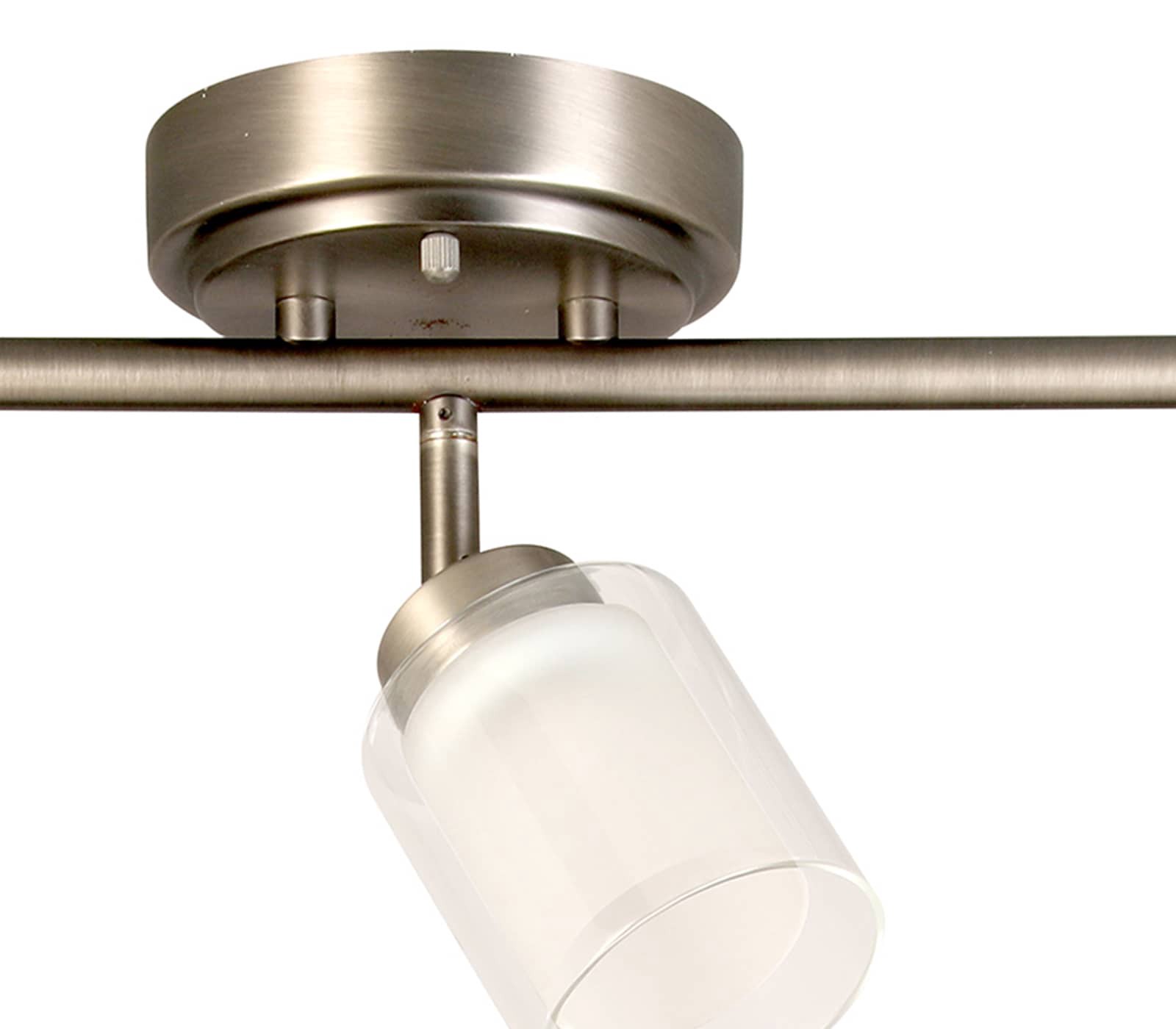 slide 3 of 6, allen + roth Taralyn 22.87-in 3 -Light Raw iron dimmable Integrated Transitional Track Bar, 1 ct
