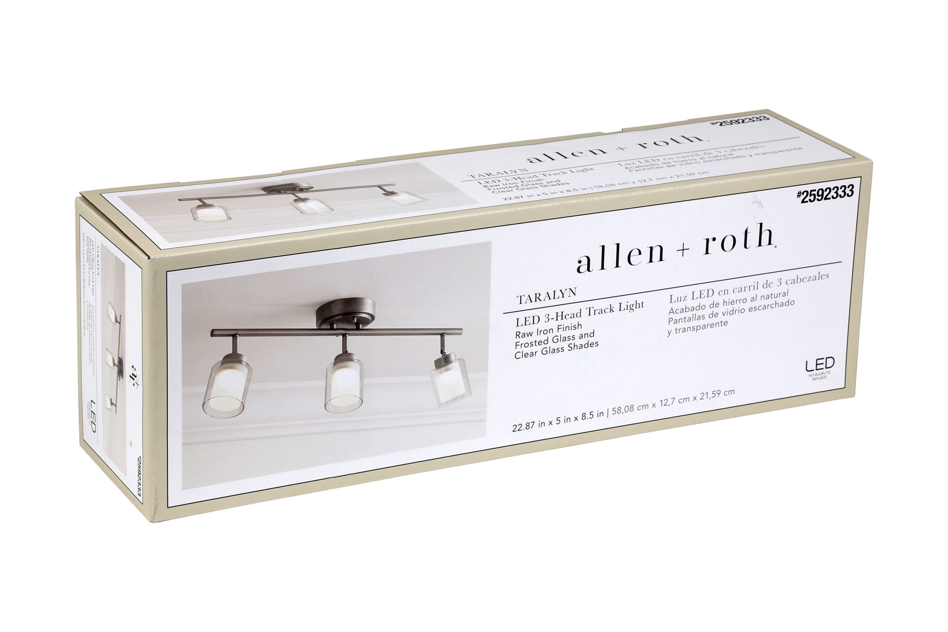 slide 6 of 6, allen + roth Taralyn 22.87-in 3 -Light Raw iron dimmable Integrated Transitional Track Bar, 1 ct