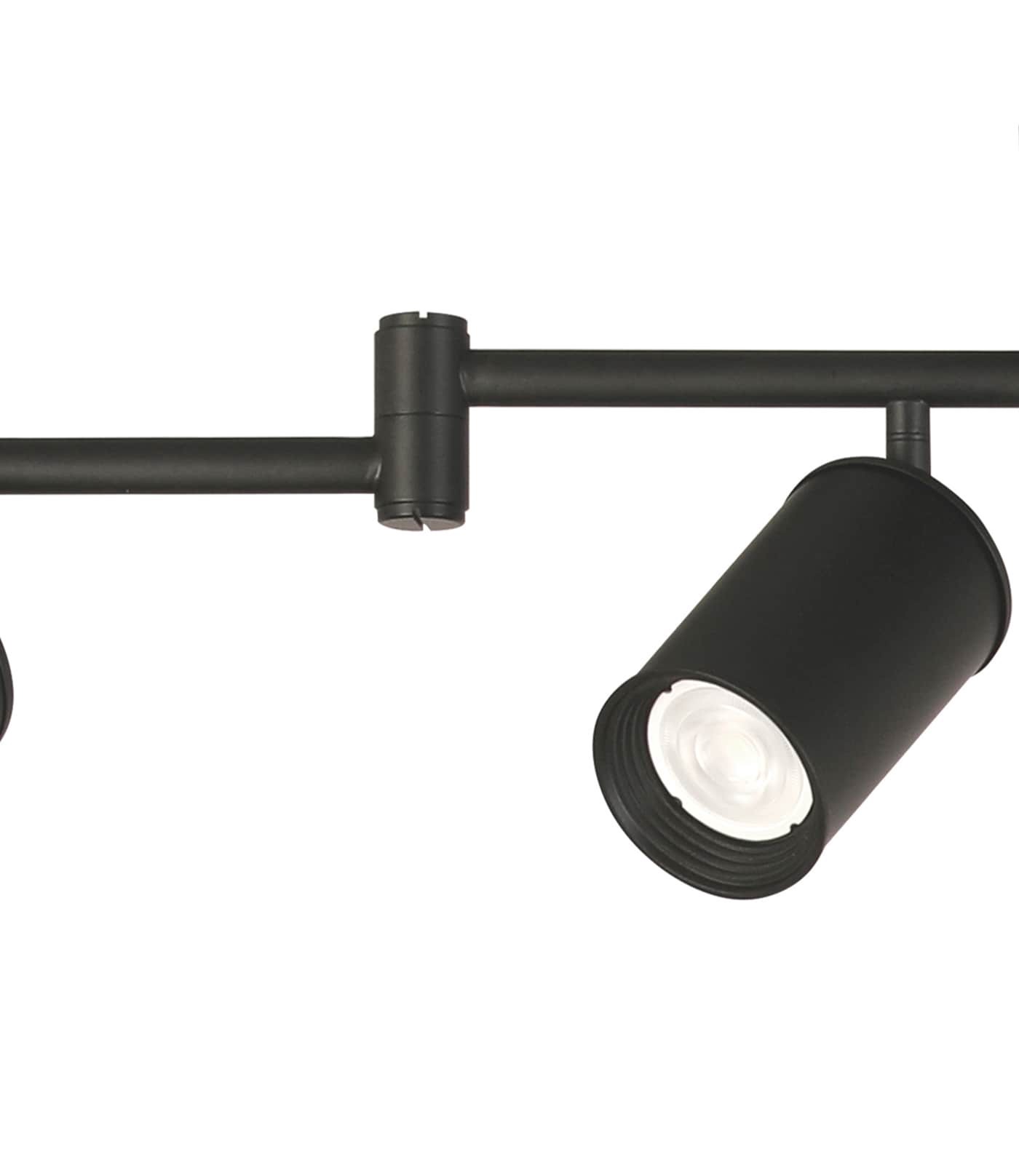 slide 4 of 6, allen + roth Mason 57.25-in 6 -Light Matte black dimmable GU10 pin base Traditional Track Bar, 1 ct