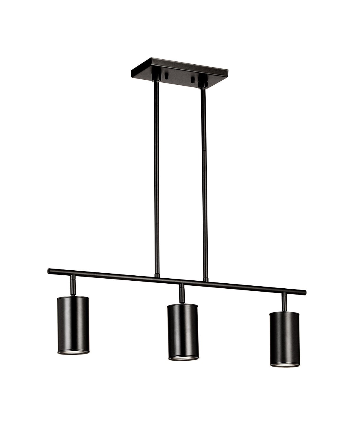 slide 1 of 6, allen + roth Mason 25.62-in 3 -Light Matte black dimmable GU10 pin base Traditional Track Bar, 1 ct