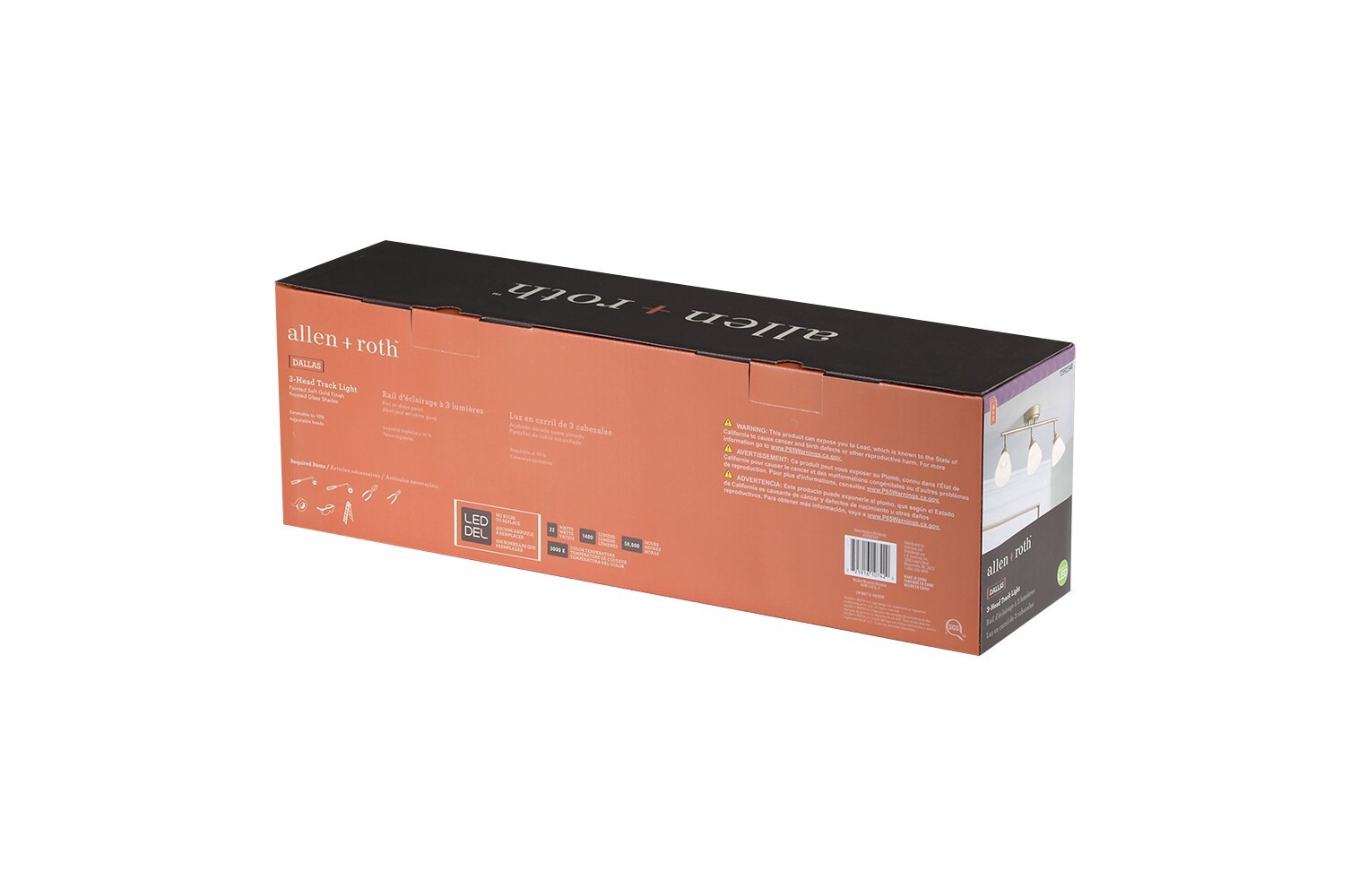 slide 6 of 6, allen + roth Dallas 23.25-in 3 -Light Painted brushed gold dimmable Integrated Transitional Track Bar, 1 ct