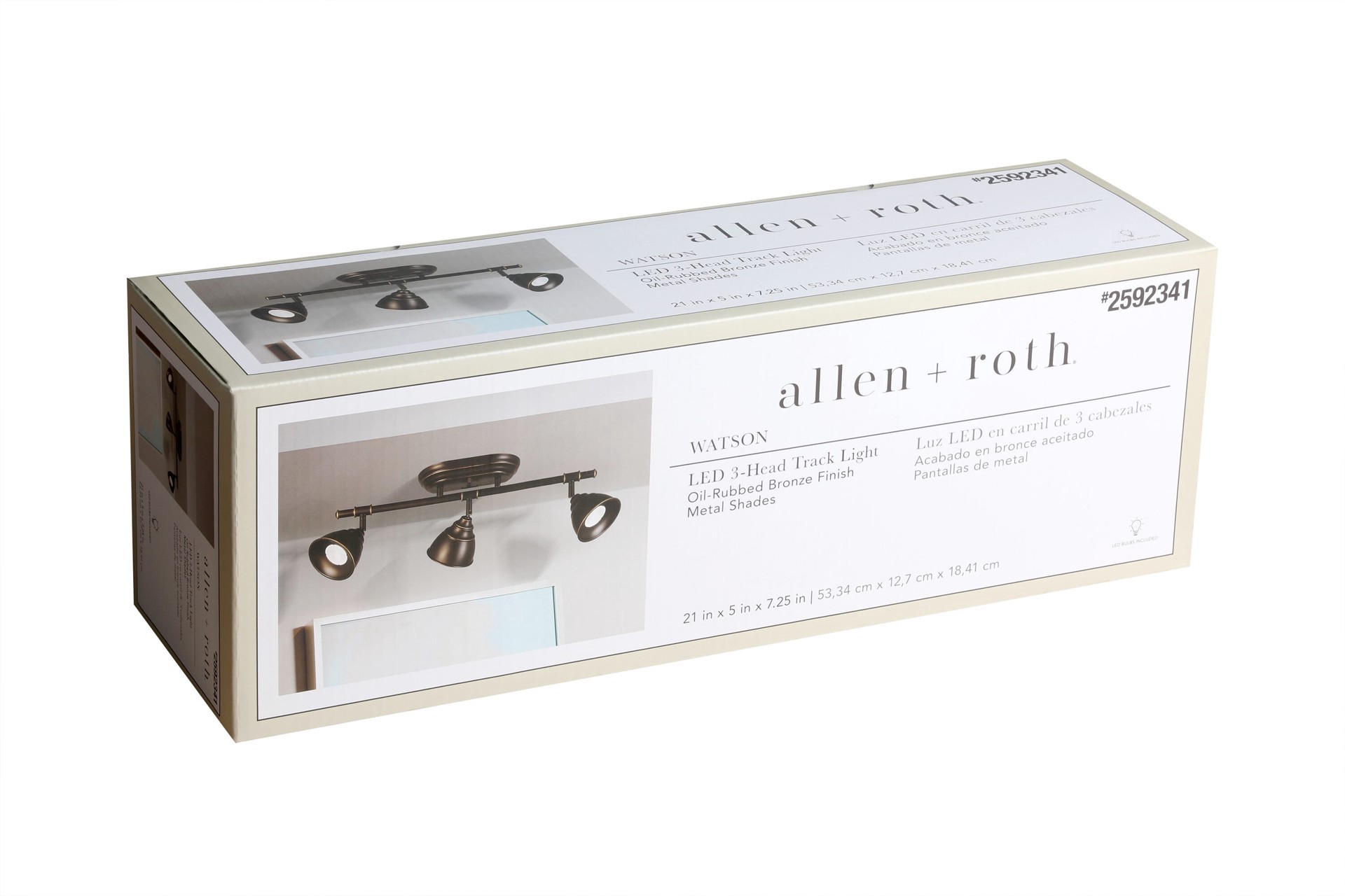 slide 6 of 6, allen + roth Watson 21-in 3 -Light Oill-Rubbed Bronze dimmable GU10 pin base Traditional Track Bar, 1 ct