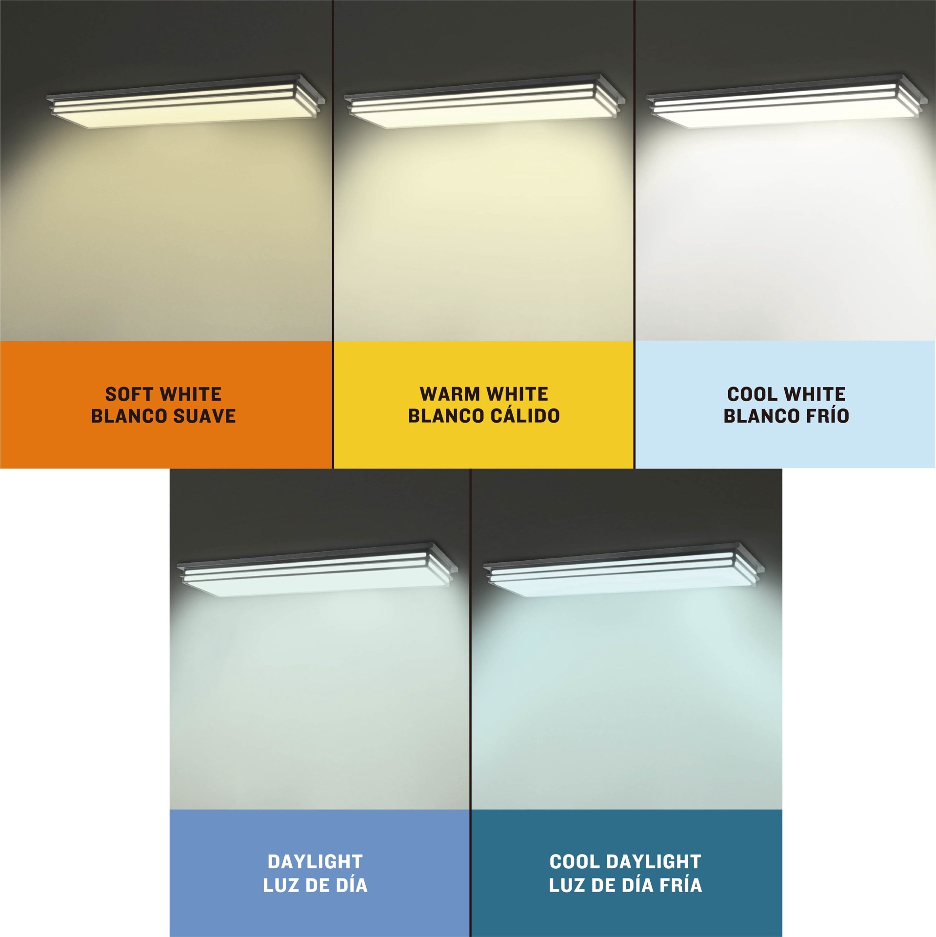 slide 4 of 6, allen + roth Phoebe 1 -Light 48-in Matte Black Integrated LED Flush Mount Light, 1 ct