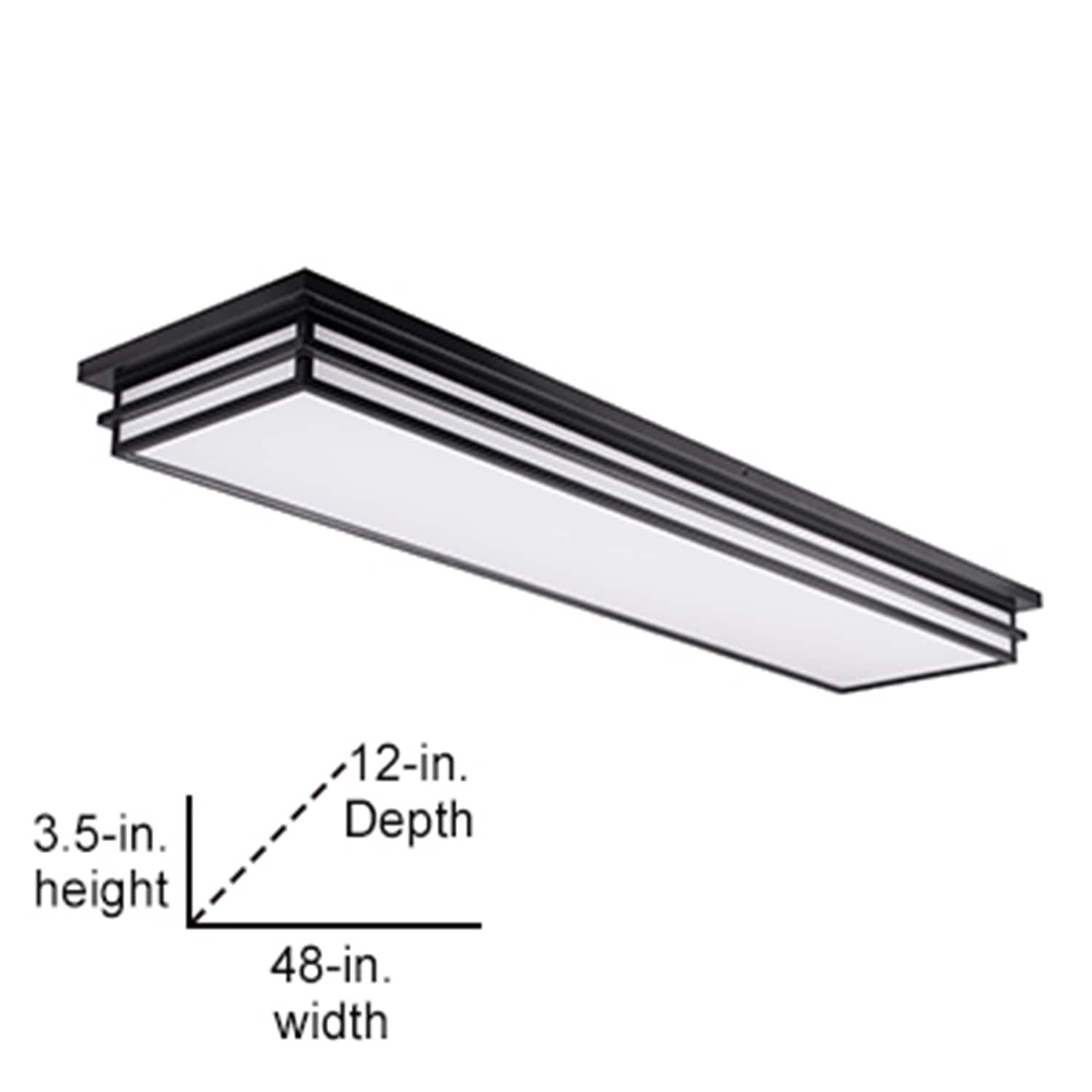 slide 5 of 6, allen + roth Phoebe 1 -Light 48-in Matte Black Integrated LED Flush Mount Light, 1 ct