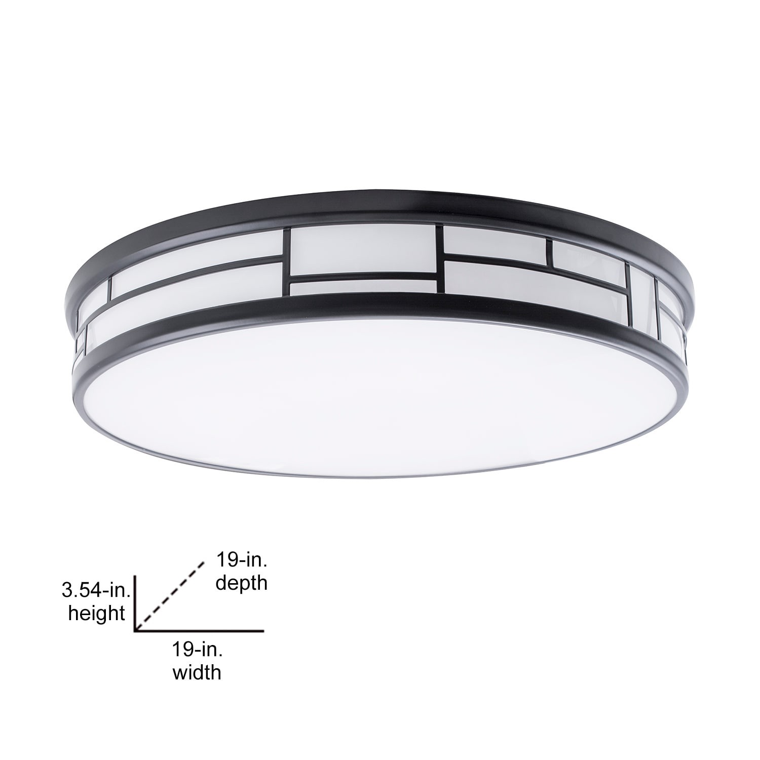 slide 3 of 6, allen + roth Daphne 1 -Light 19-in Matte Black Integrated LED Flush Mount Light, 1 ct
