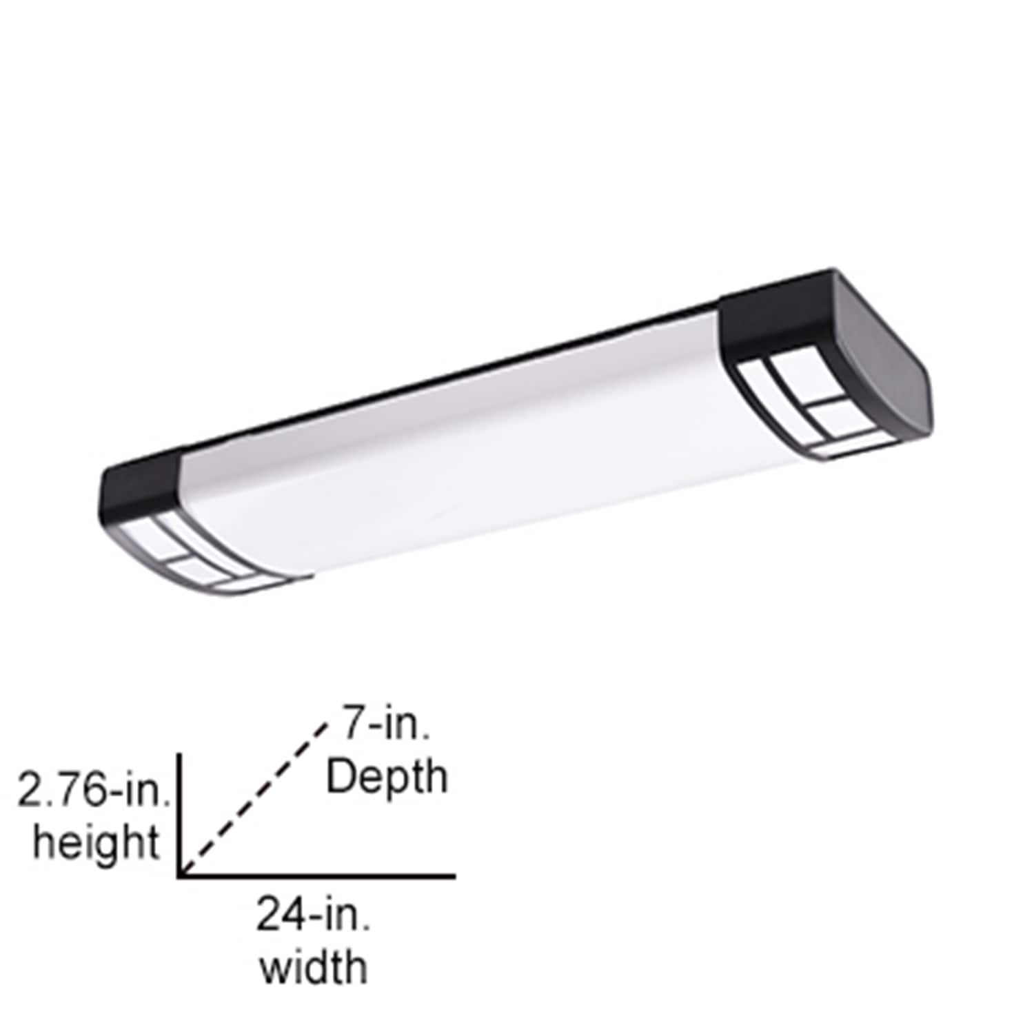 slide 5 of 6, allen + roth Daphne 1 -Light 24-in Matte Black Integrated LED Flush Mount Light, 1 ct