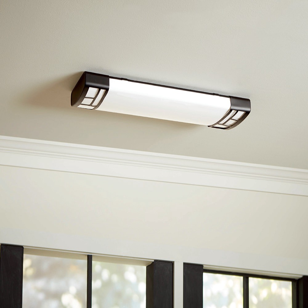 slide 1 of 6, allen + roth Daphne 1 -Light 24-in Matte Black Integrated LED Flush Mount Light, 1 ct