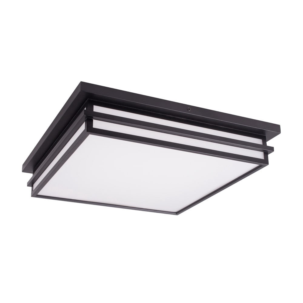 slide 1 of 6, allen + roth Phoebe 1 -Light 18-in Matte Black Integrated LED Flush Mount Light, 1 ct