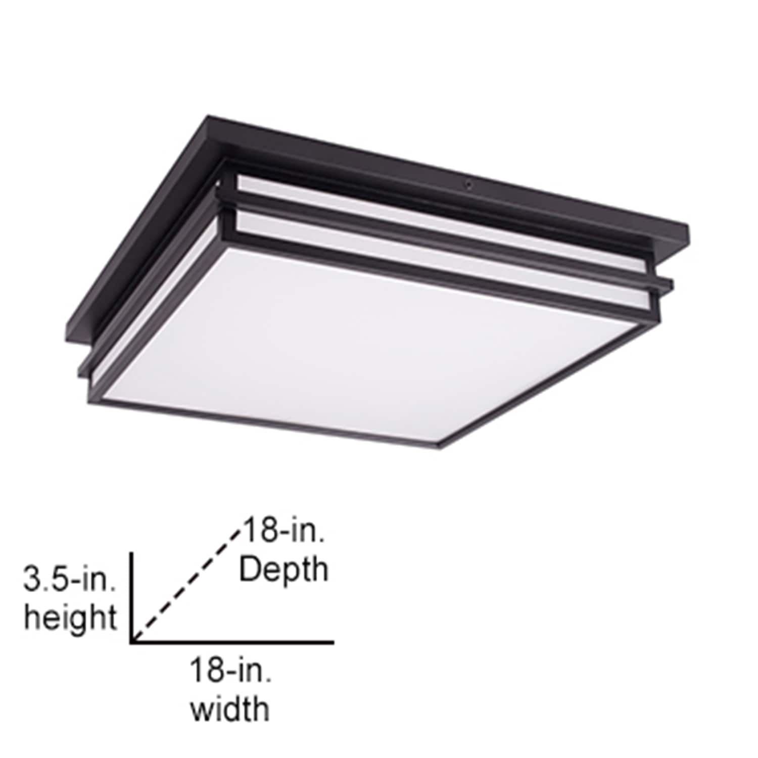 slide 6 of 6, allen + roth Phoebe 1 -Light 18-in Matte Black Integrated LED Flush Mount Light, 1 ct