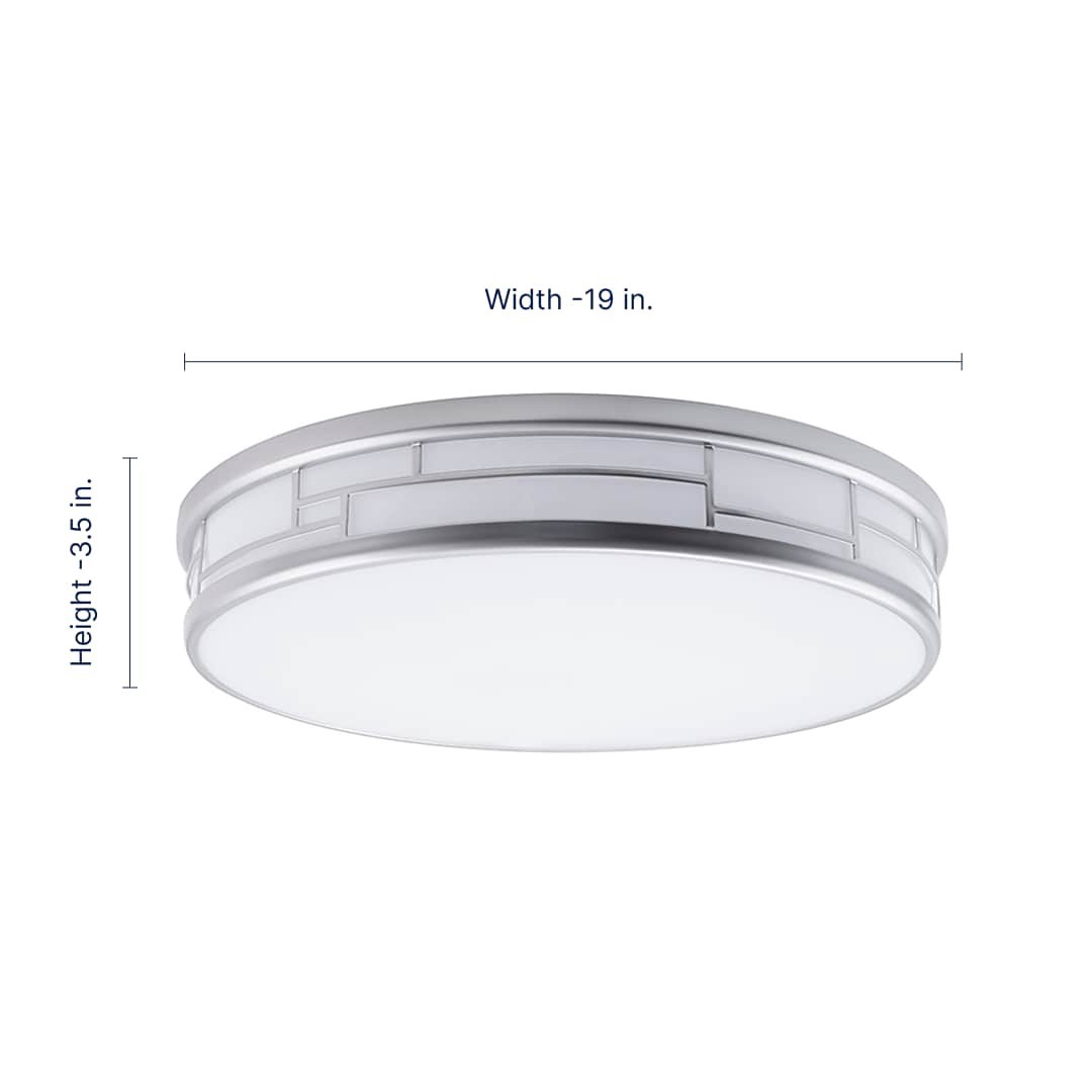 slide 2 of 6, allen + roth Daphne 1 -Light 19-in Satin Nickel Integrated LED Flush Mount Light, 1 ct