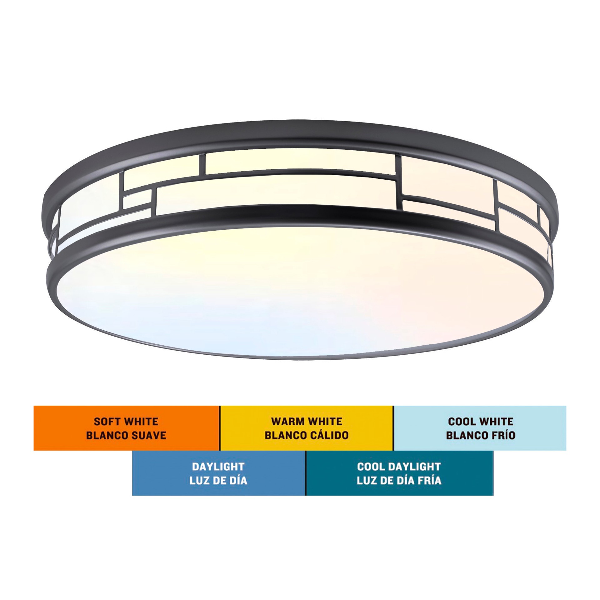slide 4 of 6, allen + roth Daphne 1 -Light 19-in Satin Nickel Integrated LED Flush Mount Light, 1 ct