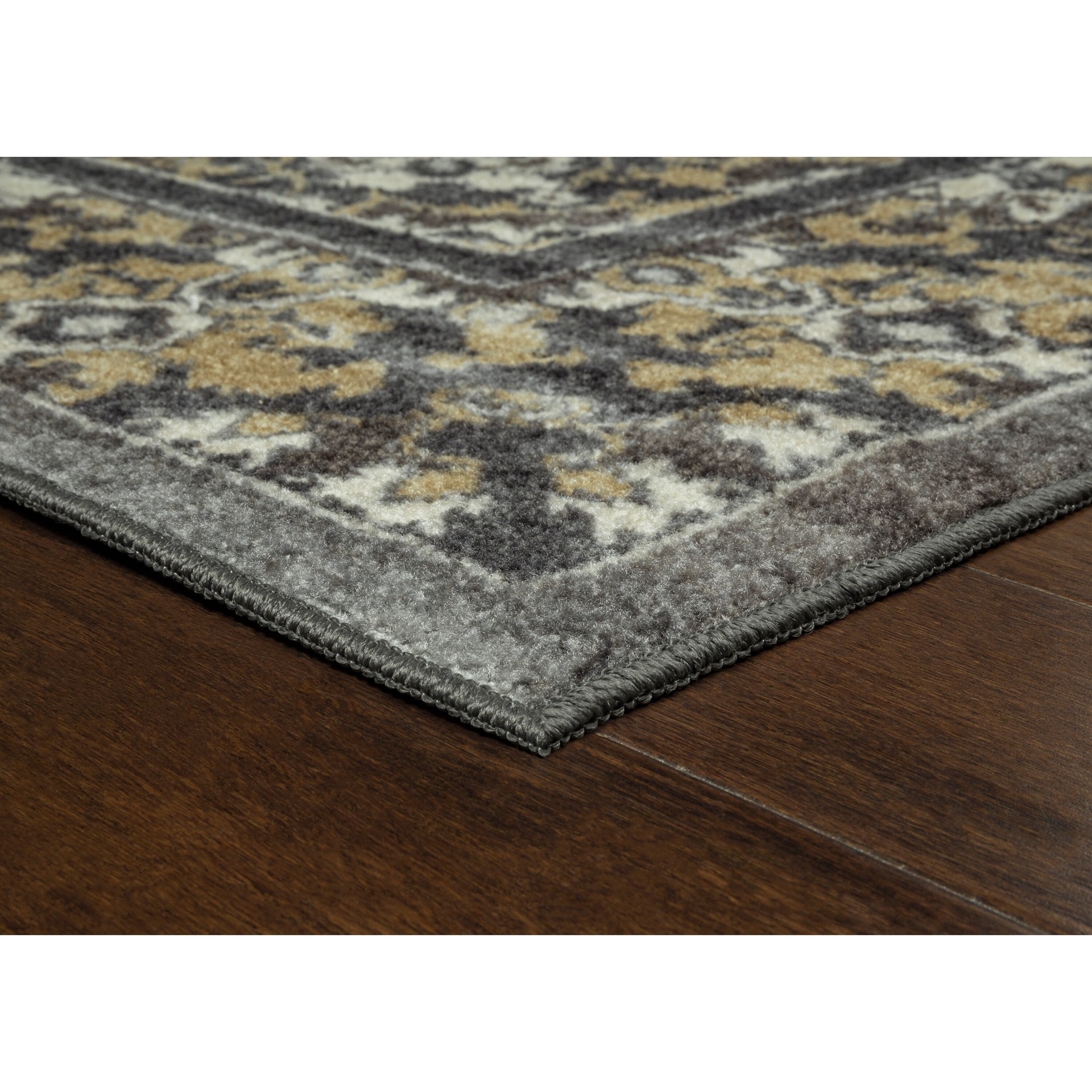 slide 6 of 6, allen + roth 5 x 7 (ft) Tufted Gray Rectangular Indoor Damask Oriental Area rug, 1 ct