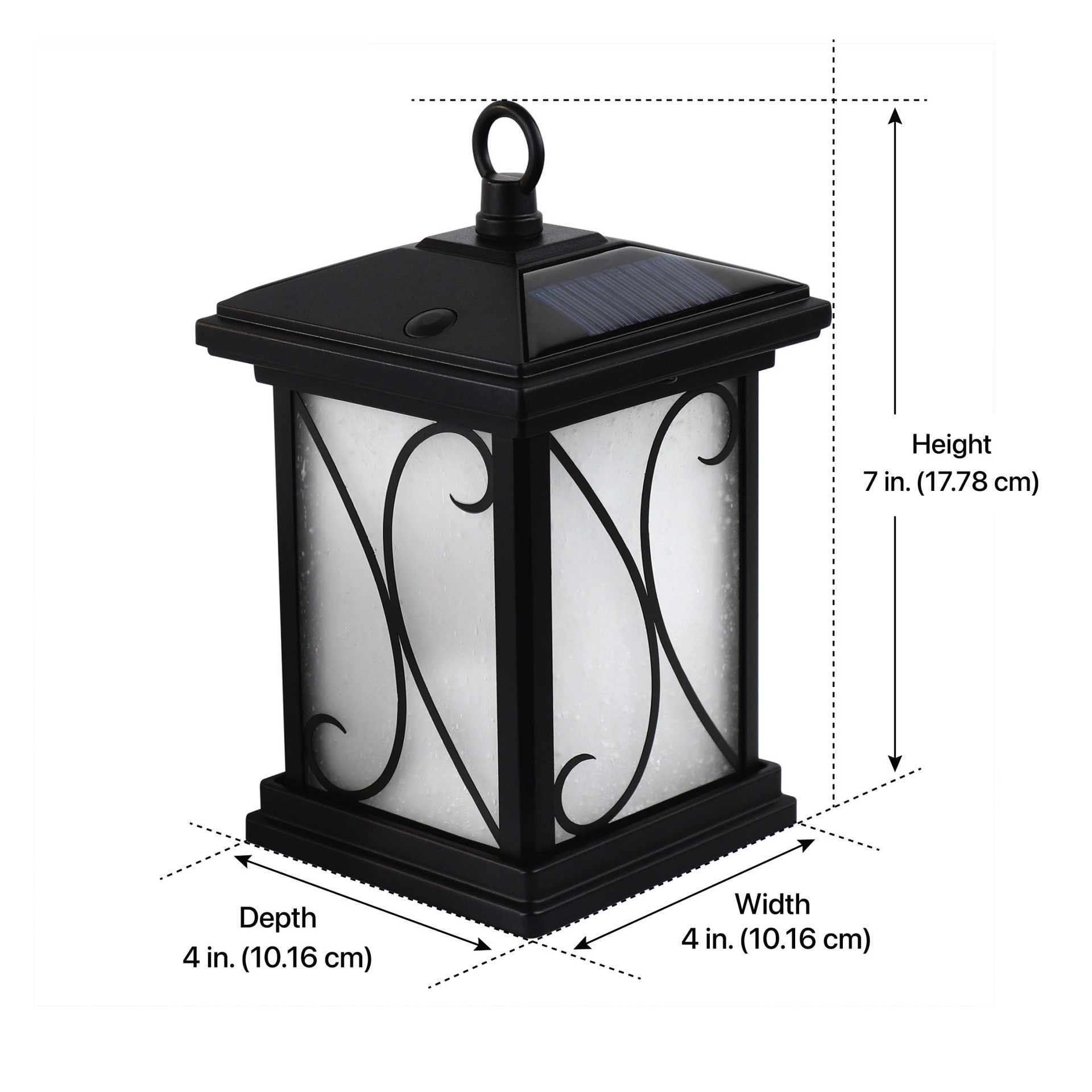 slide 5 of 6, allen + roth Flicker flame 10-Lumen Black Solar Integrated LED Outdoor Path Light (2700 K), 1 ct