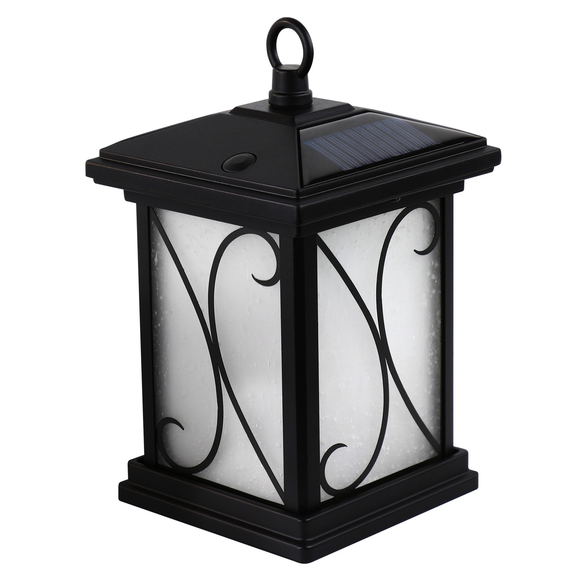 slide 1 of 6, allen + roth Flicker flame 10-Lumen Black Solar Integrated LED Outdoor Path Light (2700 K), 1 ct