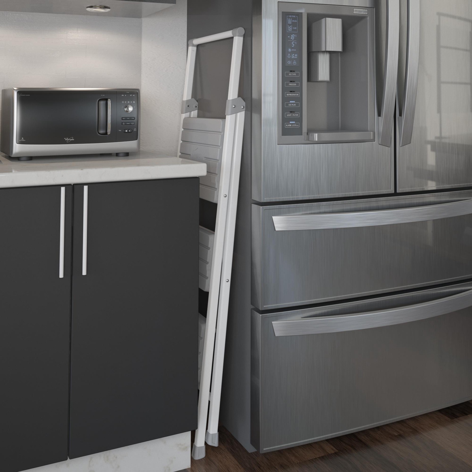 slide 6 of 6, Project Source 3 -Step 225-lb Capacity Steel Foldable Step Stool, 1 ct