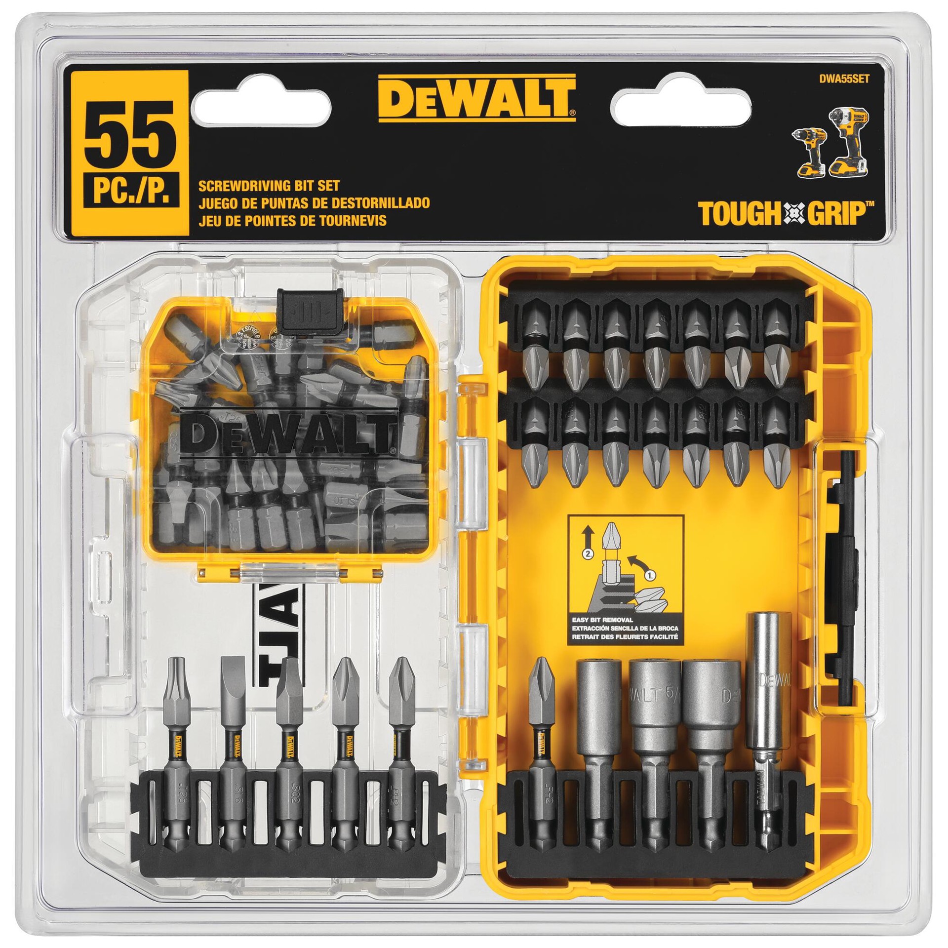 slide 3 of 6, DEWALT ToughGrip 2 Screwdriver Bit Set (55-Piece), 1 ct