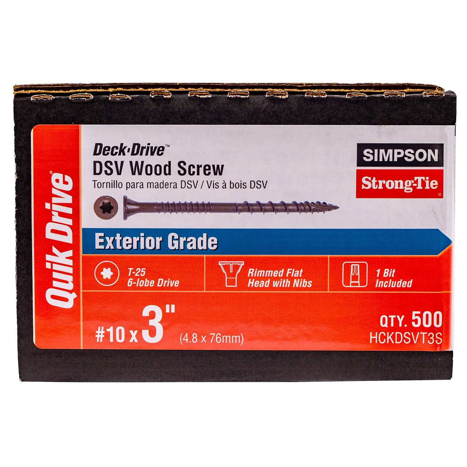 slide 1 of 6, QUIK DRIVE BY SIMPSON STRONG TIE #10 x 3-in Wood to wood Deck Screws ( 500 -Per Box ), 1 ct