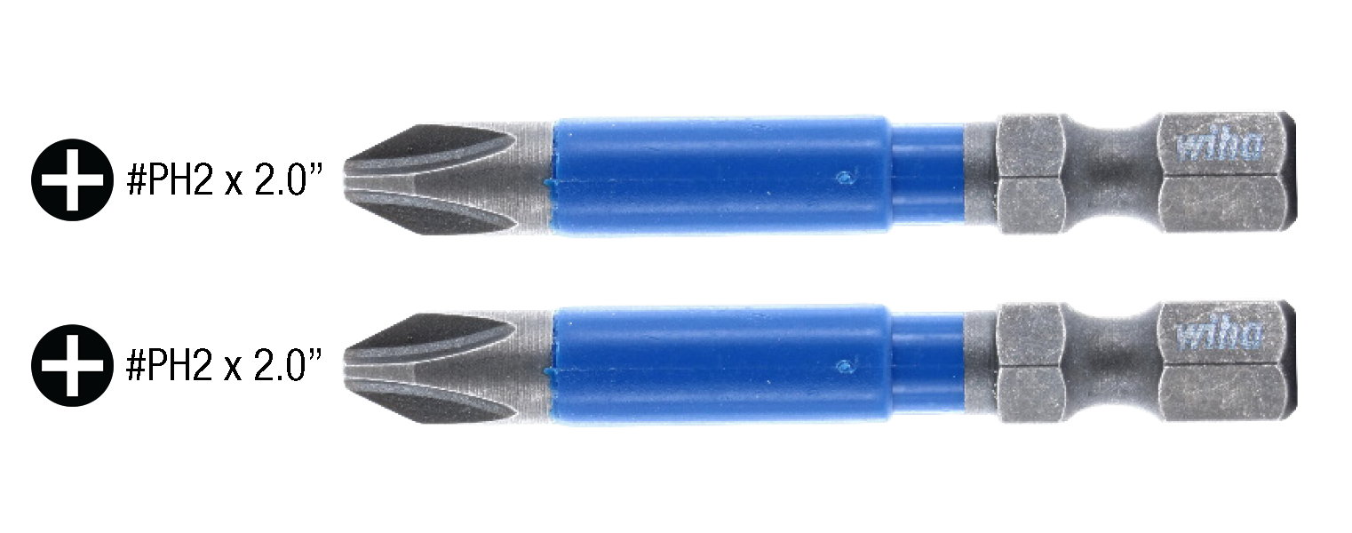 slide 2 of 6, Wiha TerminatorBlue Phillips #2 1/4-in x 2-in Phillips Impact Driver Bit 2 -Piece, 1 ct