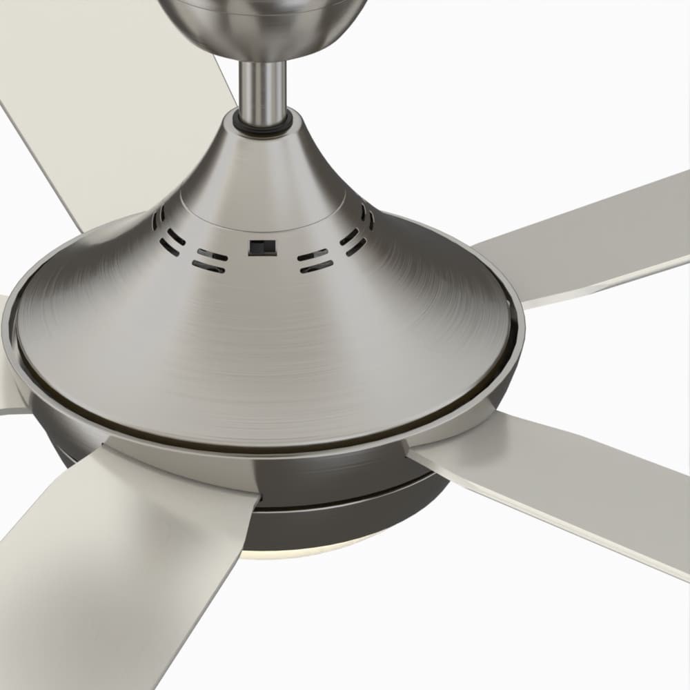 slide 5 of 6, Fanimation Studio Collection Aire Drop 52-in Brushed Nickel with Dark Walnut/Gray Blades LED Ceiling Fan With Light and Remote Control Included 5 -Blade, 1 ct