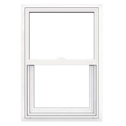 JELD-WEN V-2500 23-1/2-in x 35-1/2-in White Exterior White Interior Vinyl New Construction Single Hung Window Low-E argon (Half Screen Included)
