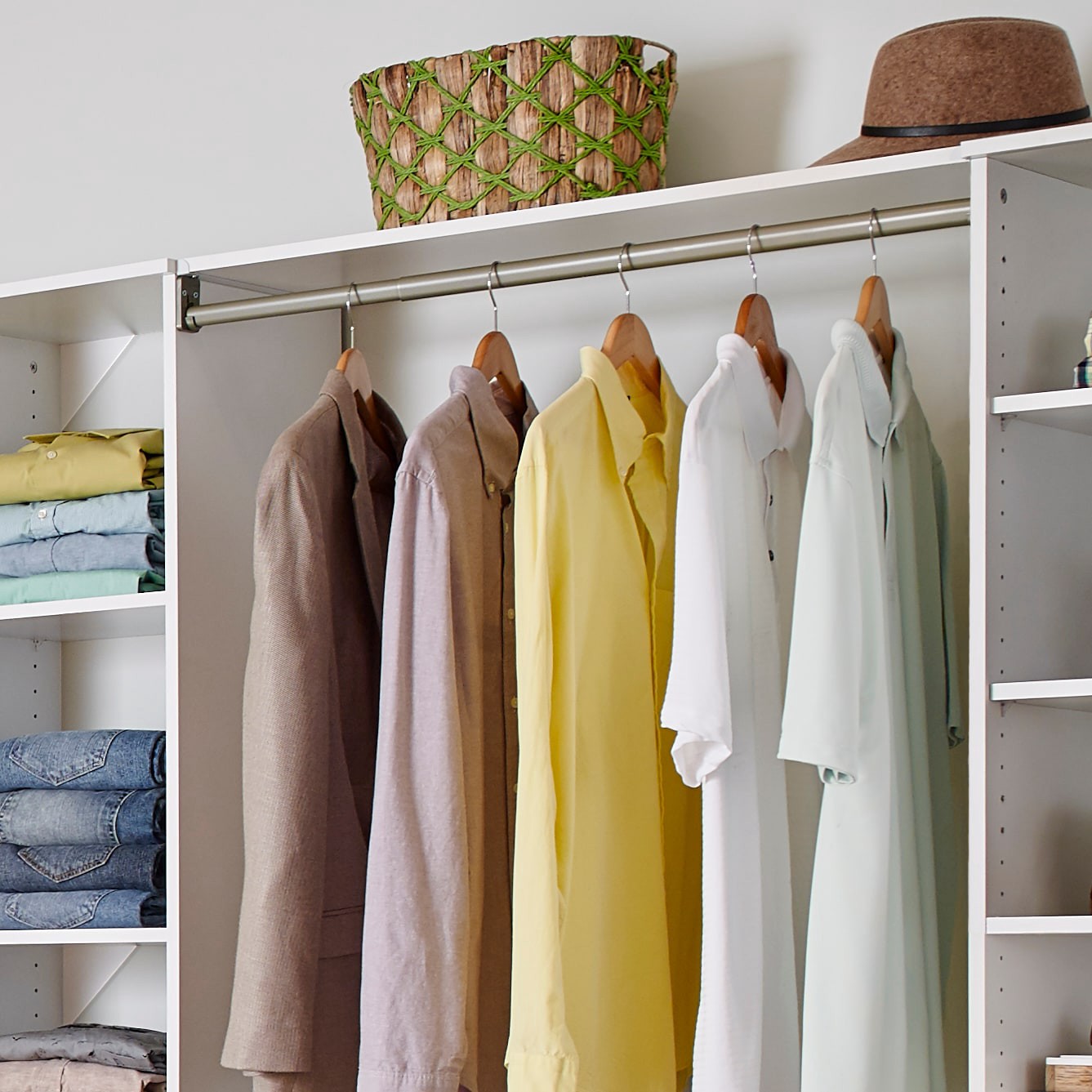 slide 2 of 6, ClosetMaid BrightWood 48-in L x 2.5-in H Extendable Satin nickel Metal Closet Rod with Hardware, 1 ct