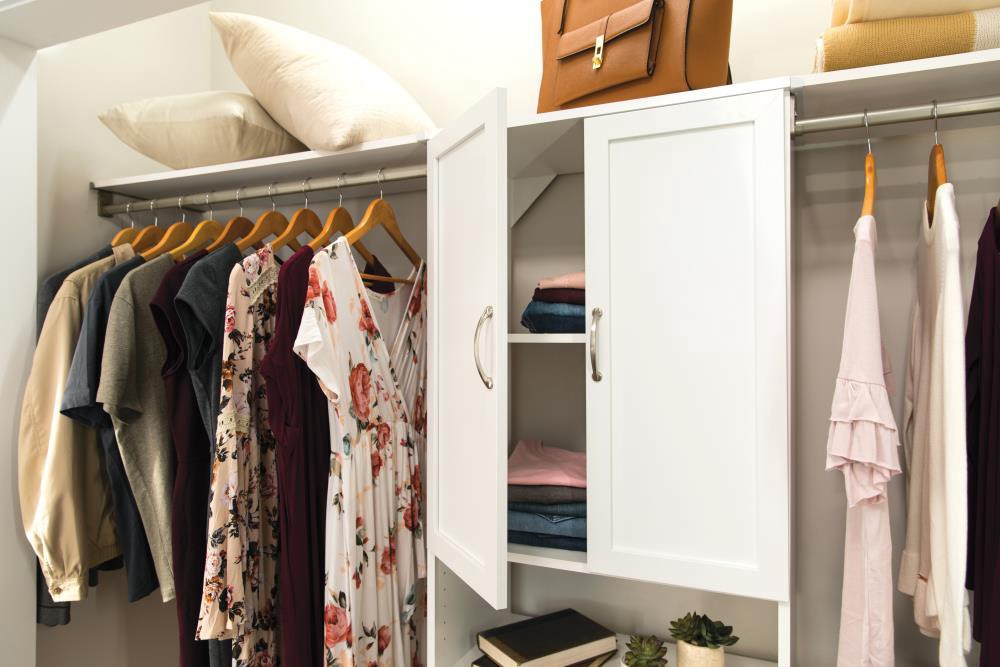 slide 3 of 6, ClosetMaid BrightWood 48-in L x 2.5-in H Extendable Satin nickel Metal Closet Rod with Hardware, 1 ct