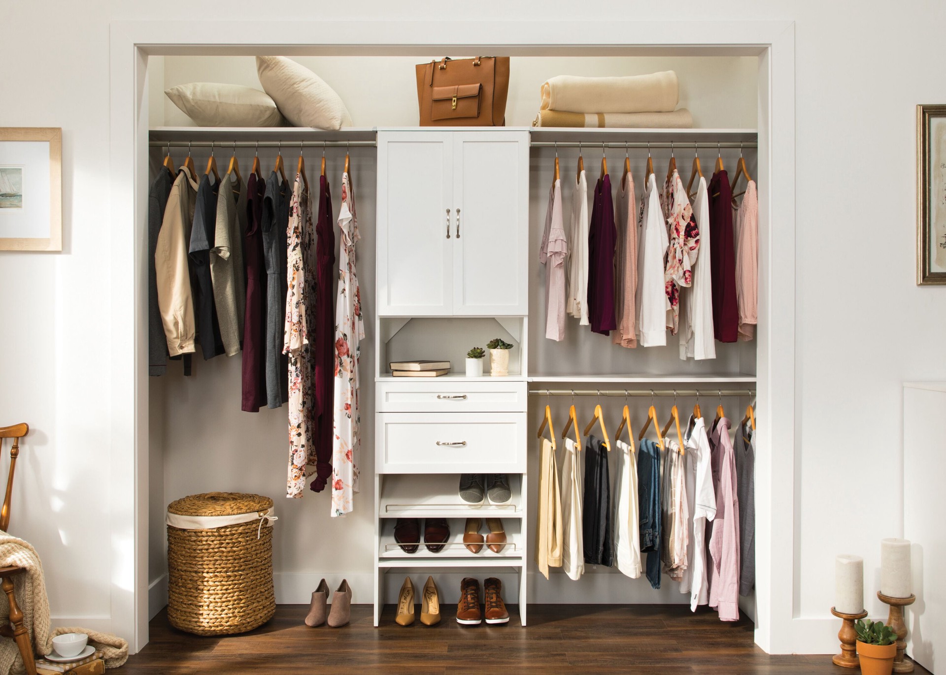 slide 3 of 6, ClosetMaid BrightWood 25-in x 30.12-in x 0.63-in White Closet tower door, 1 ct
