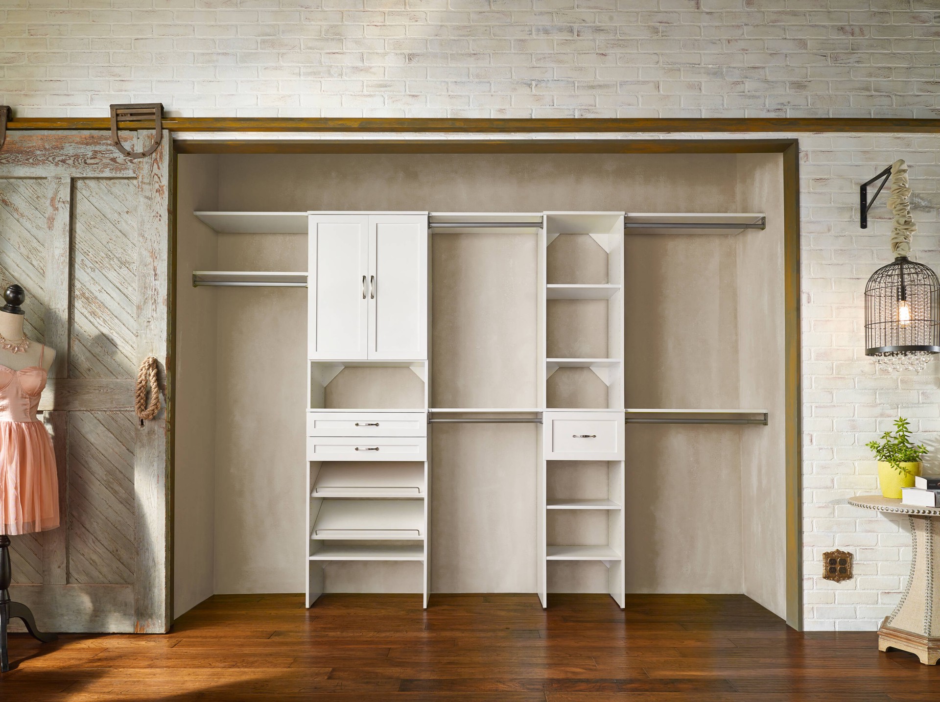 slide 6 of 6, ClosetMaid BrightWood 25-in x 30.12-in x 0.63-in White Closet tower door, 1 ct