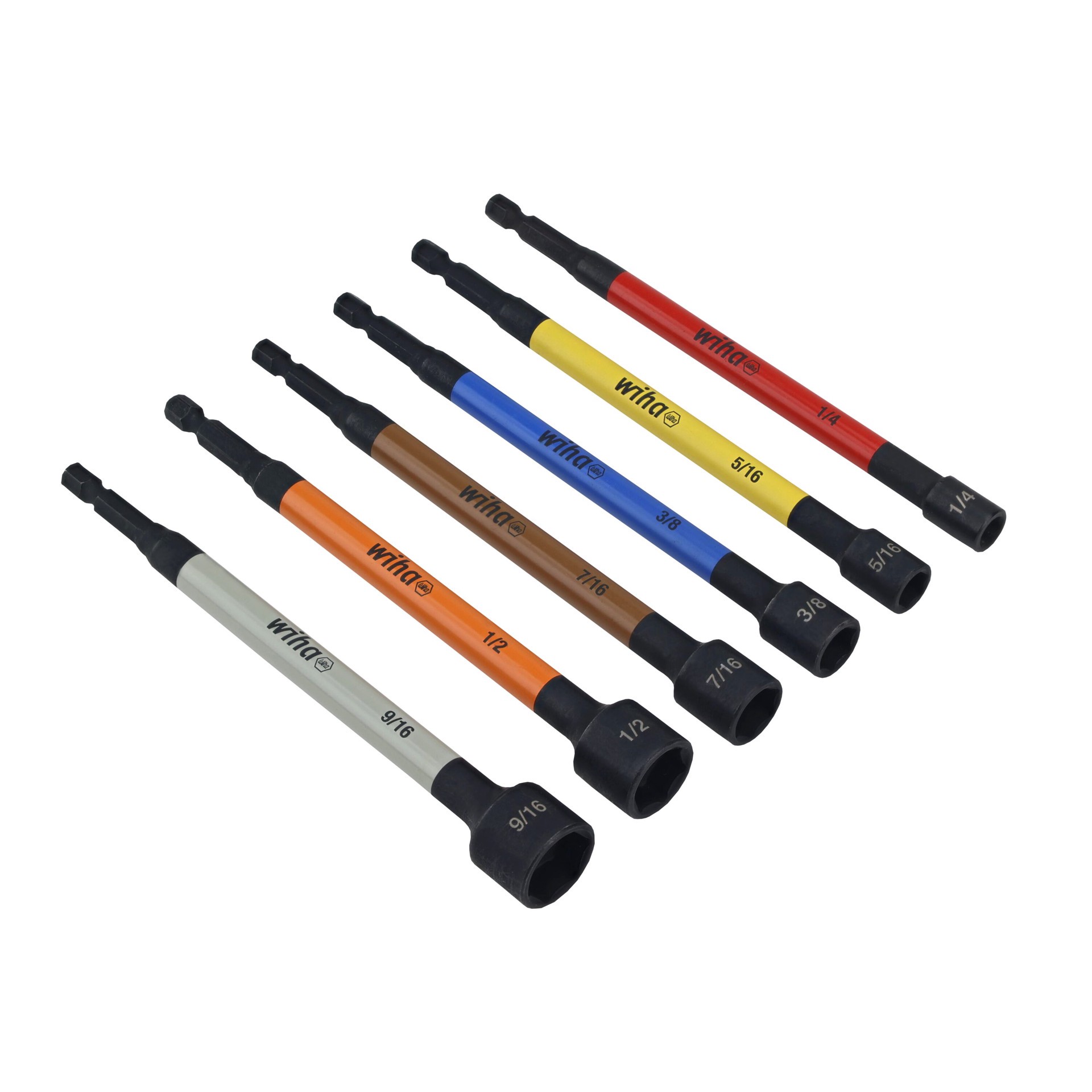 slide 5 of 6, Wiha SAE Color-Coded Magnetic 1/4-in x 6-in Nutsetter Impact Driver Bit Set 6 -Piece, 1 ct