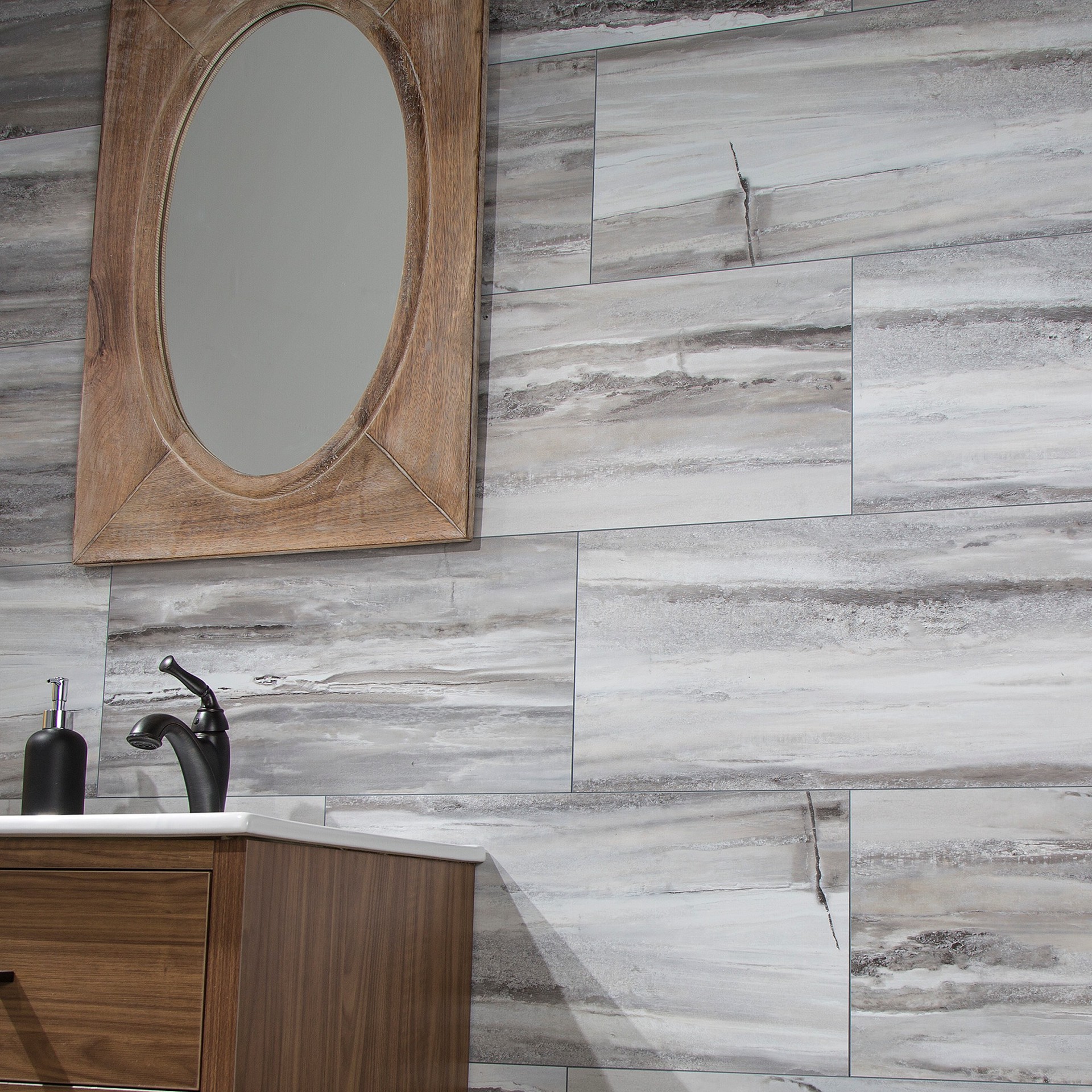 slide 6 of 6, PALISADE Louvre Granite 23-in x 11-in Matte PVC Wall Tile ( 17.9-sq ft Carton ), 1 ct