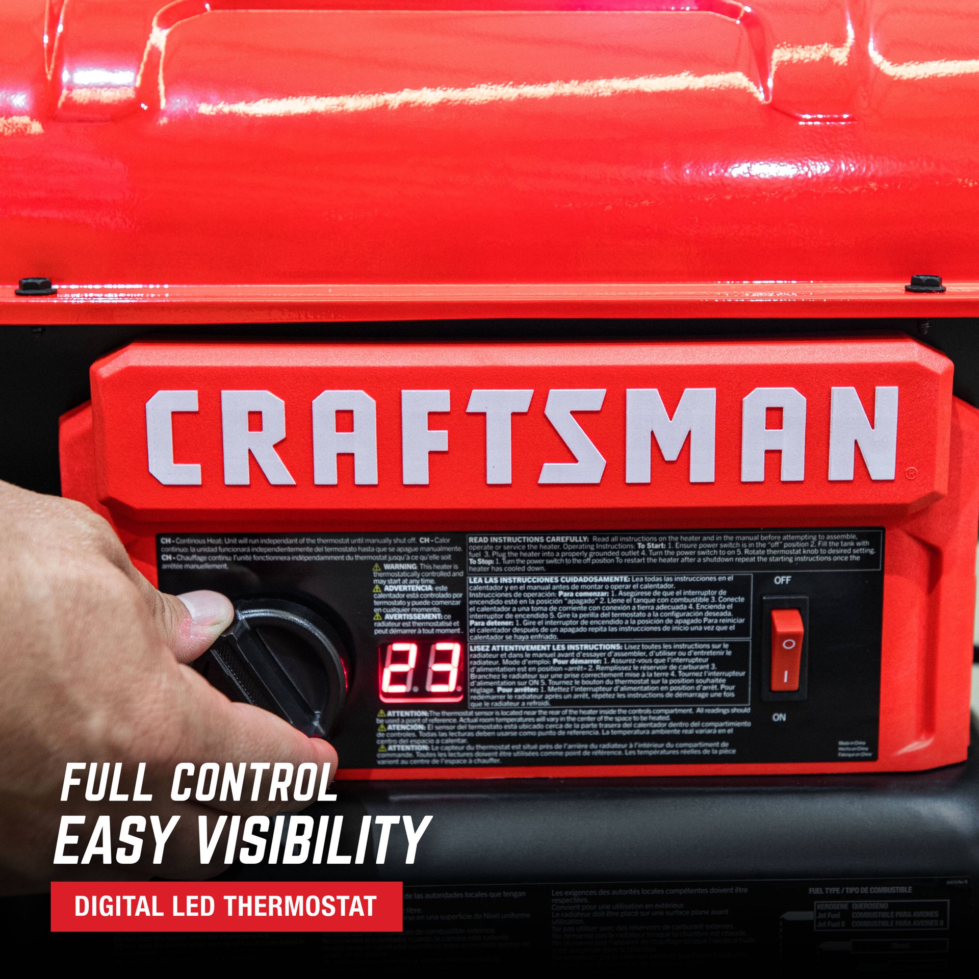 slide 6 of 6, CRAFTSMAN 80000 -BTU Craftsman Forced Air Kerosene Multi-fuel Construction Heater, 1 ct
