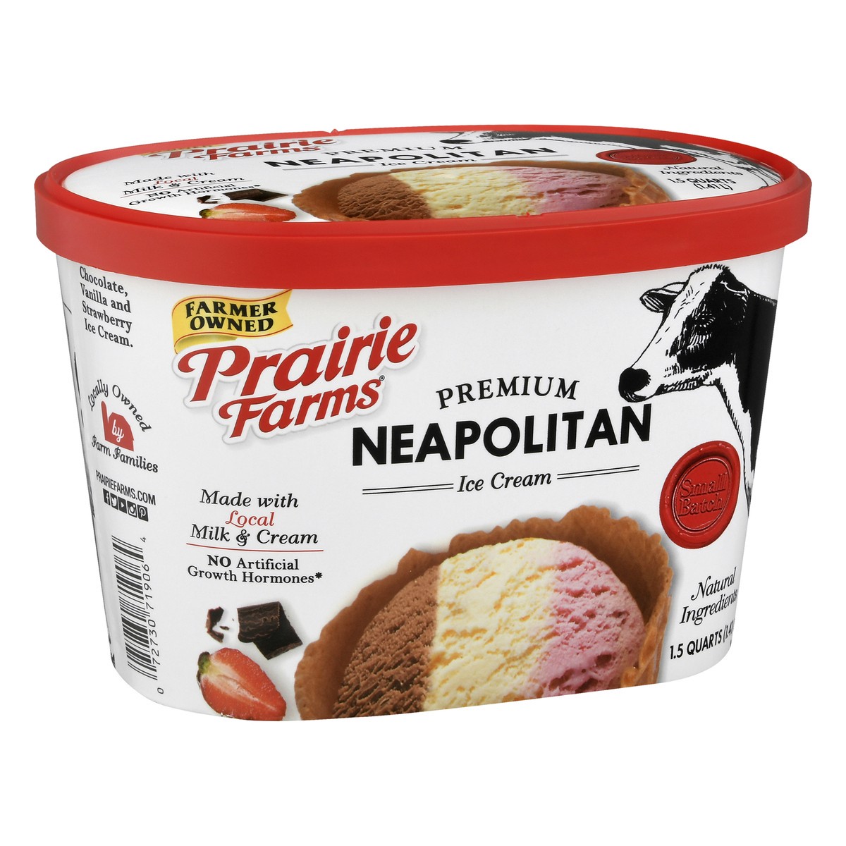 slide 3 of 13, Prairie Farms Premium Neapolitan Ice Cream 1.5 qt, 1.5 qt