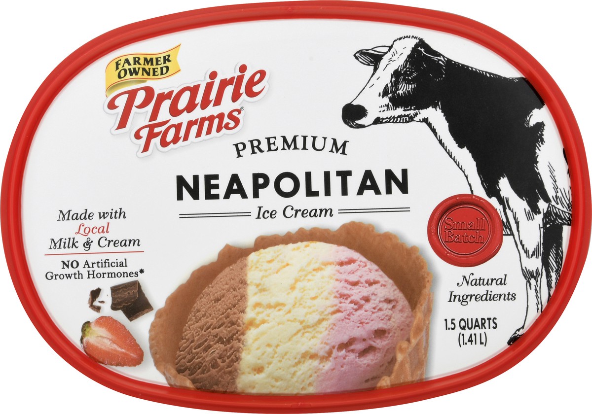 slide 8 of 13, Prairie Farms Premium Neapolitan Ice Cream 1.5 qt, 1.5 qt