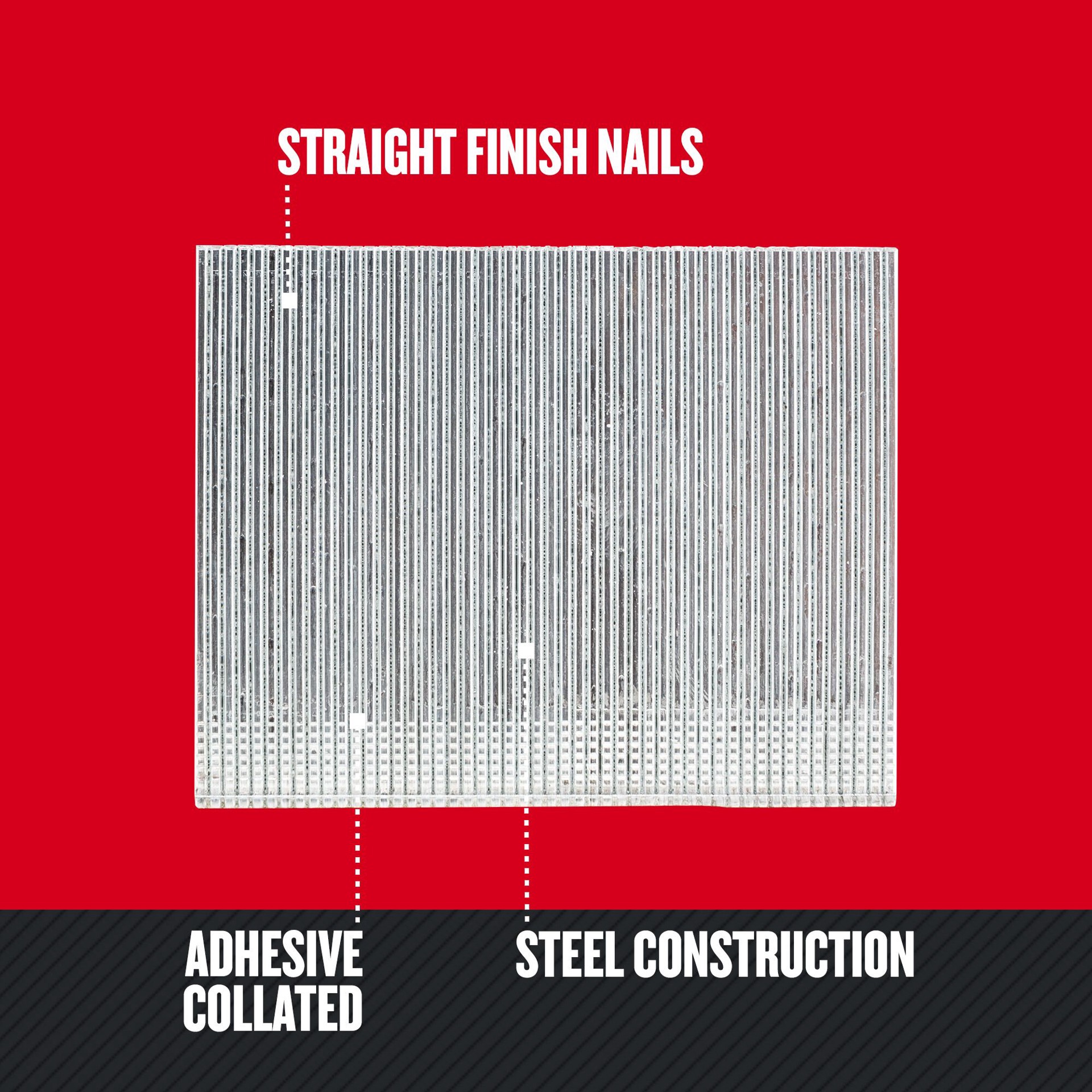slide 3 of 6, CRAFTSMAN 1-1/4-in 2-in 2-1/2-in 16 -Gauge 6d Straight Coated Collated Finish nails, 1 ct
