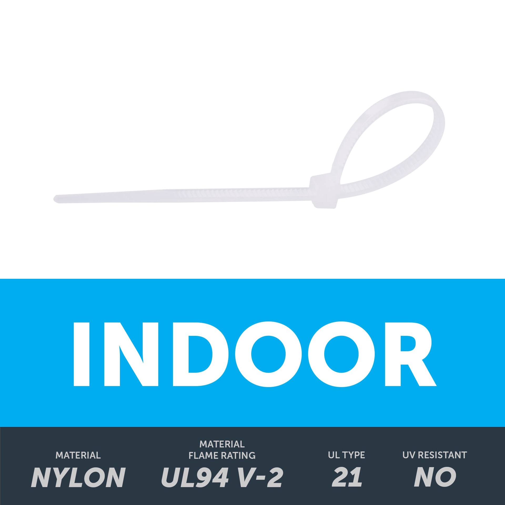 slide 3 of 6, Utilitech 4-in 18.0-lb Tensile Strength Nylon Zip ties White 100 -Pack, 1 ct