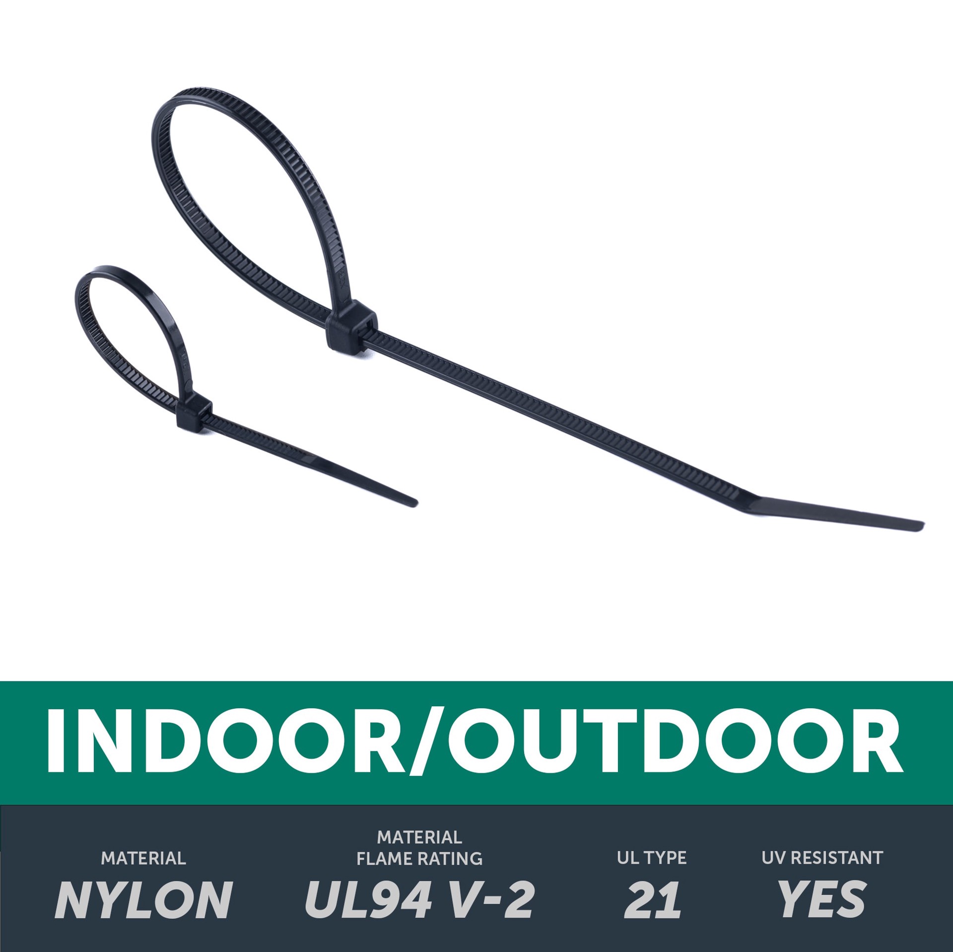 slide 3 of 6, Utilitech 45.0-lb Tensile Strength Multiple Sizes Nylon Zip ties Black with UV Protection 200 -Pack, 1 ct