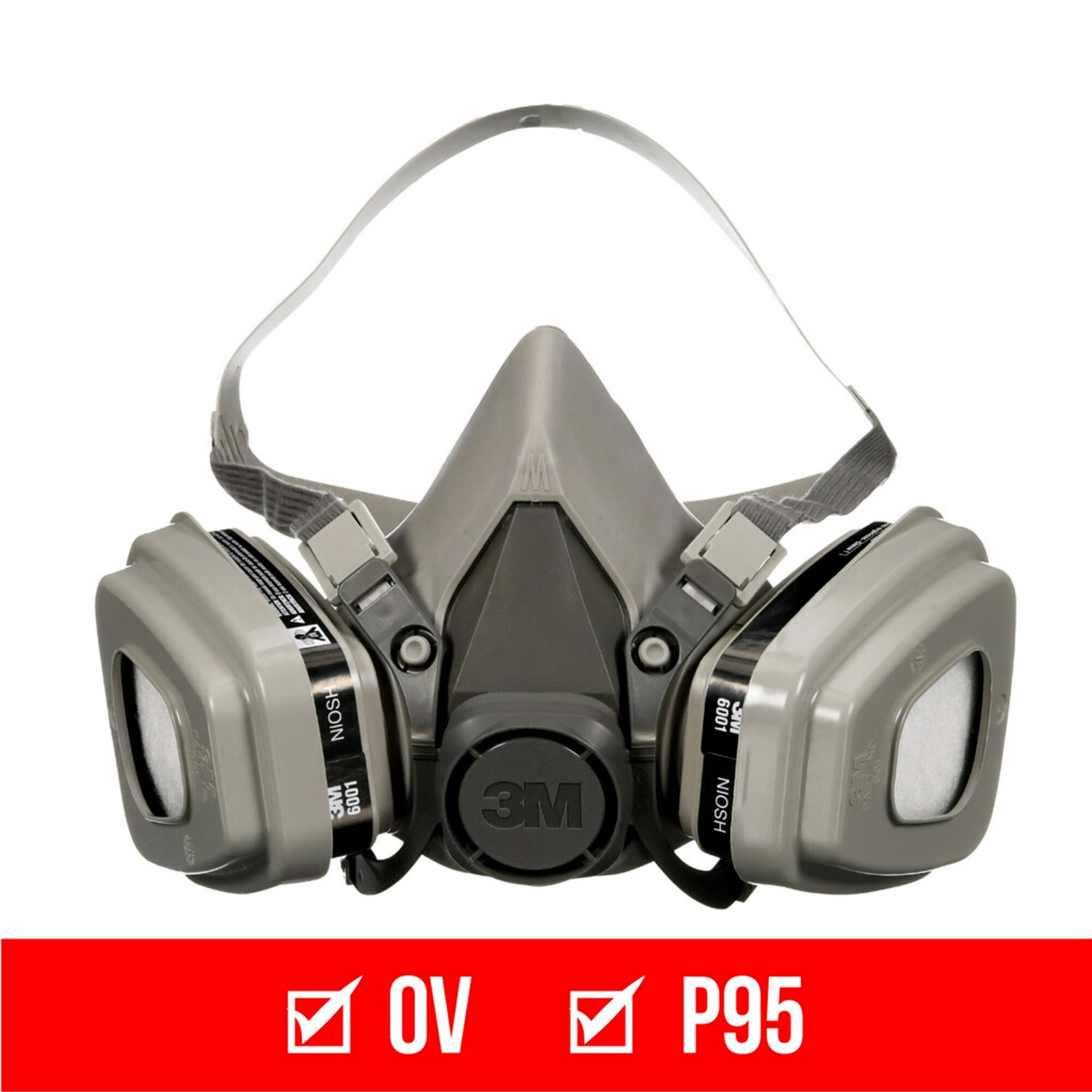 slide 3 of 6, 3M Grey Reusable P95 Adult medium Painting Half face respirator, 1 ct
