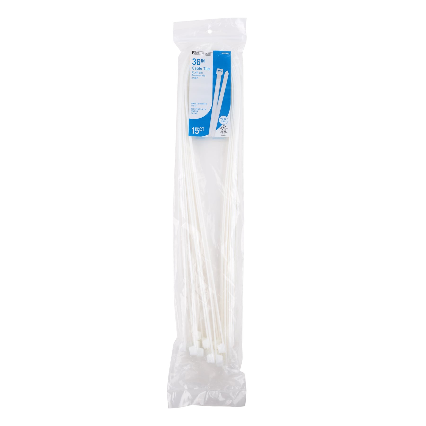 slide 1 of 6, Utilitech 36-in 180.0-lb Tensile Strength Nylon Zip ties Off-white 15 -Pack, 1 ct
