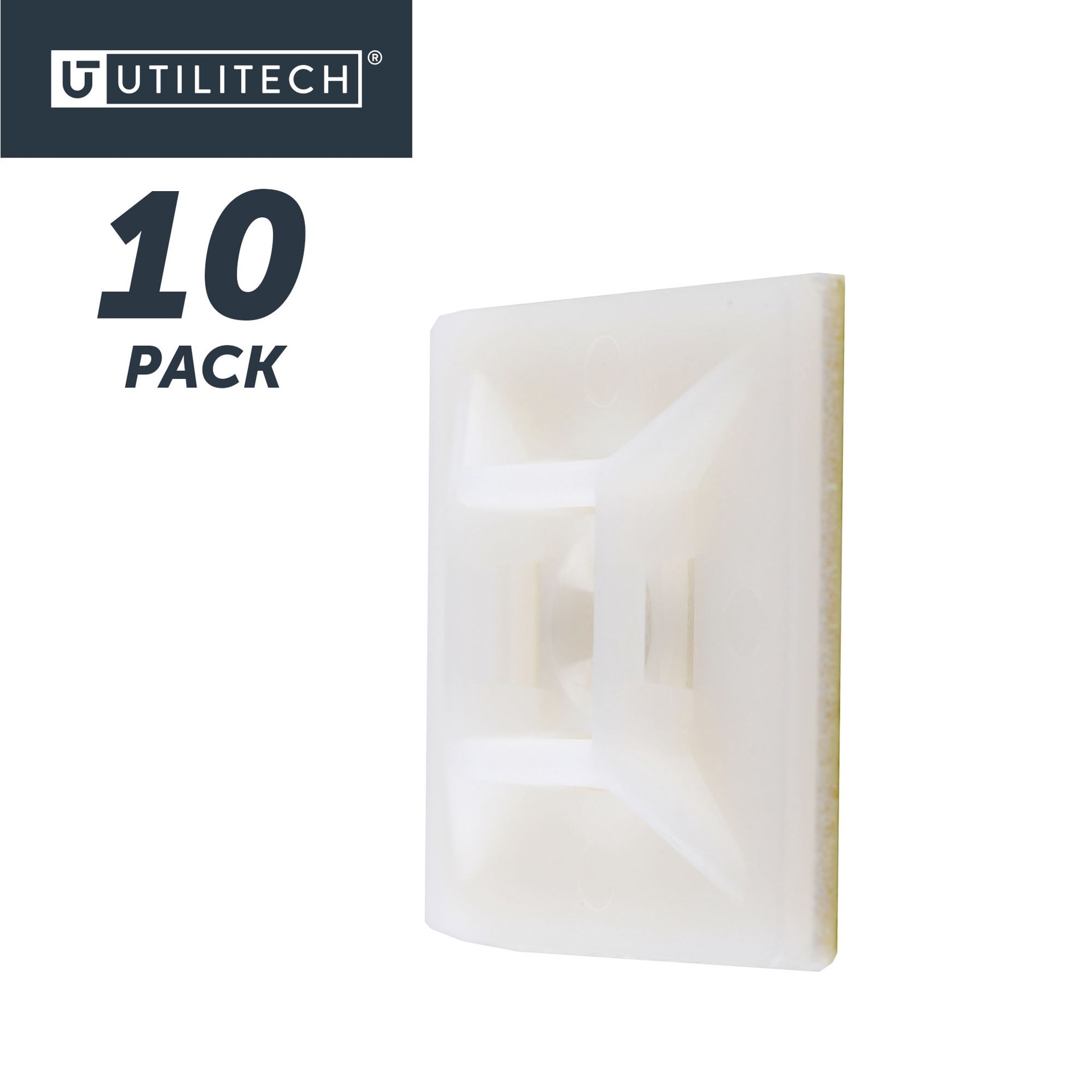 slide 6 of 6, Utilitech 1-in Nylon Zip tie mounts Off-white 10 -Pack, 1 ct