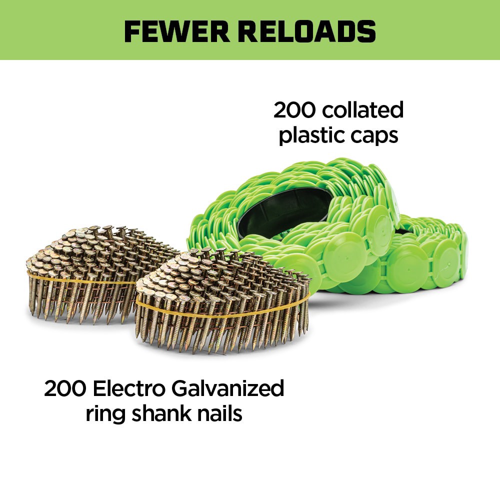 slide 6 of 6, STINGER 1-in 12 -Gauge Electro-Galvanized Plastic Cap Nails ( 2000 -Per Box ), 1 ct