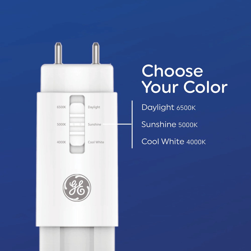 slide 5 of 6, GE Replacement LED 32 -Watt EQ T8 Color-changing G13 LED Tube Light Bulb 2 -Pack, 1 ct