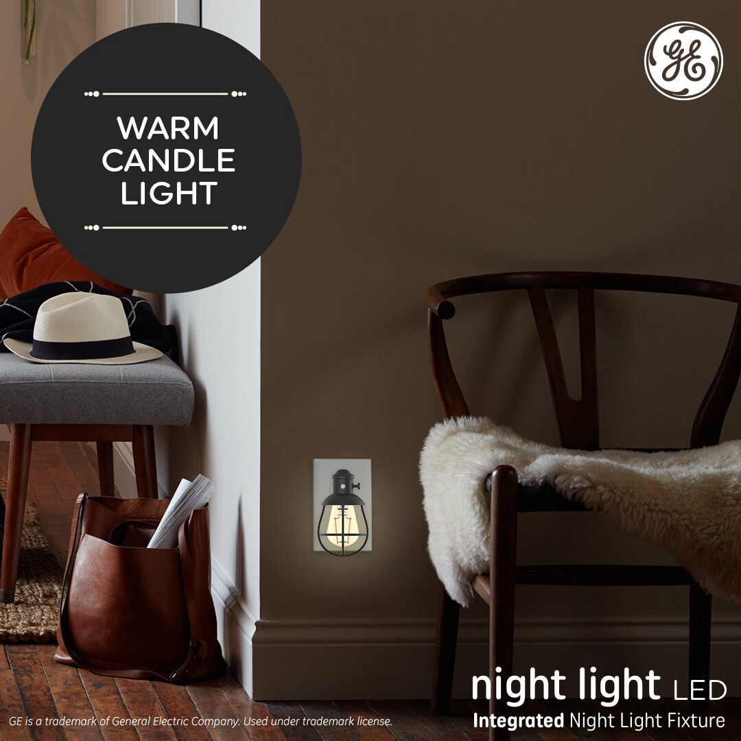 slide 6 of 6, GE Vintage Farmhouse Nightlight Black LED Motion Sensor Auto On/Off Night Light, 1 ct