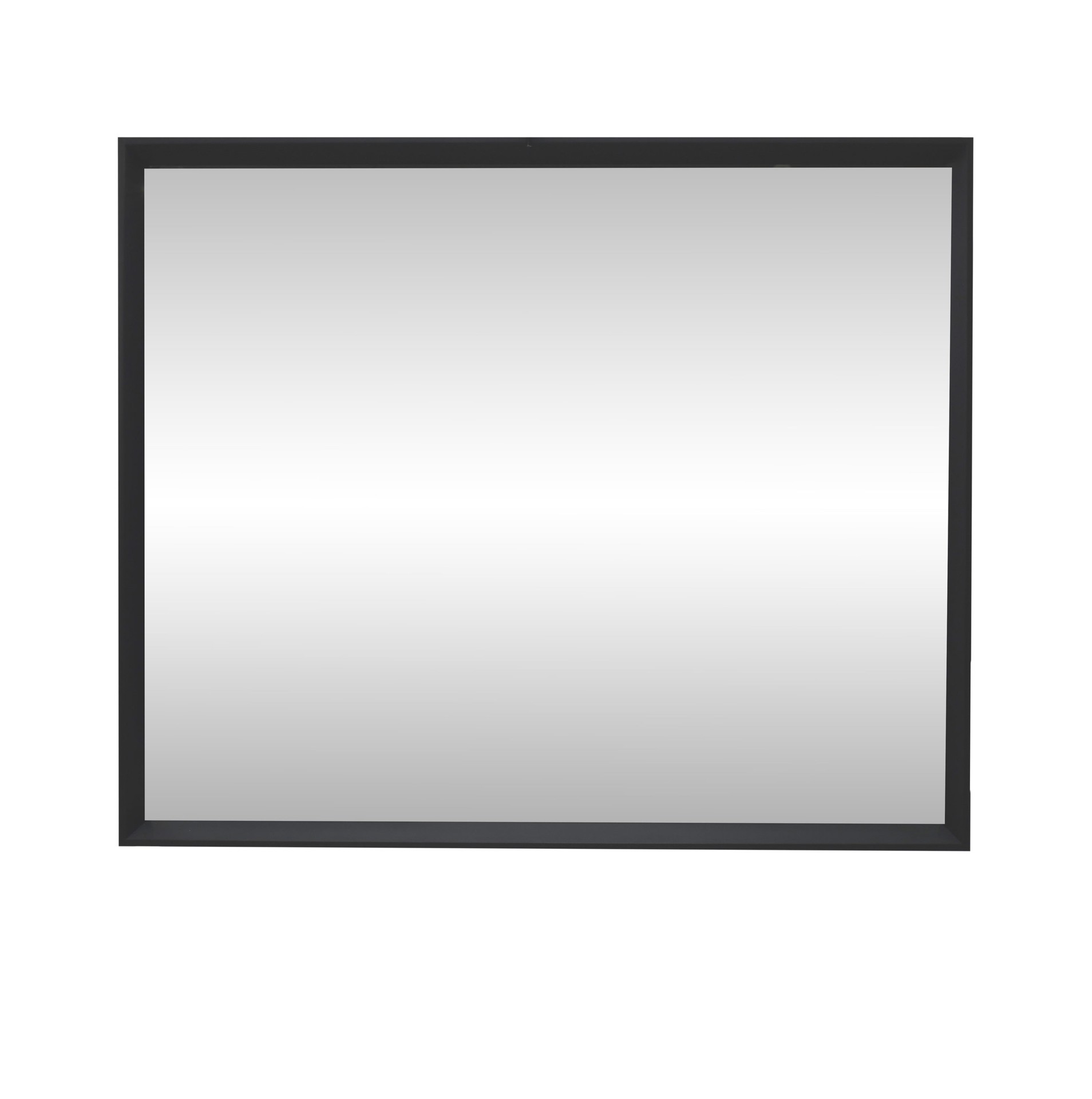 slide 1 of 6, allen + roth 30-in x 36-in Framed Rectangle Bathroom Vanity Mirror ( Black ), 1 ct