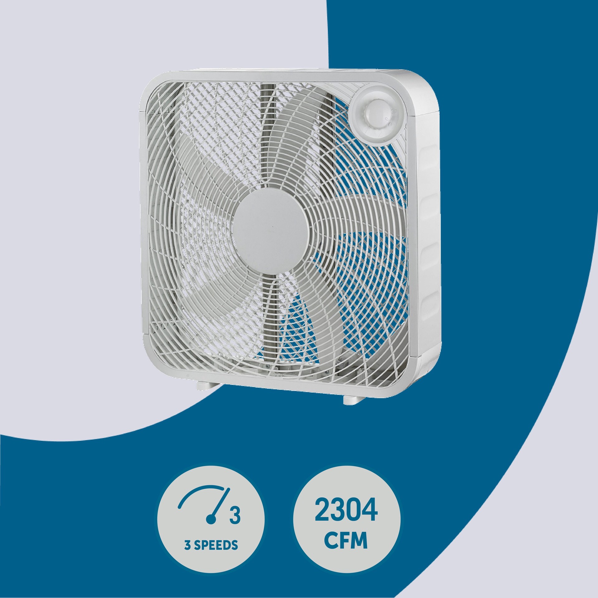 slide 2 of 6, Utilitech 20-in 120 -Volt High Velocity Indoor White Box Fan Fan, 1 ct