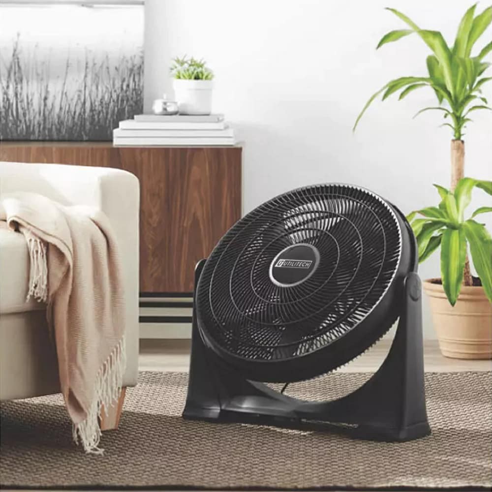 slide 6 of 6, Utilitech 20-in 120 -Volt 3 -Speed High Velocity Indoor Black Box Fan Fan, 1 ct