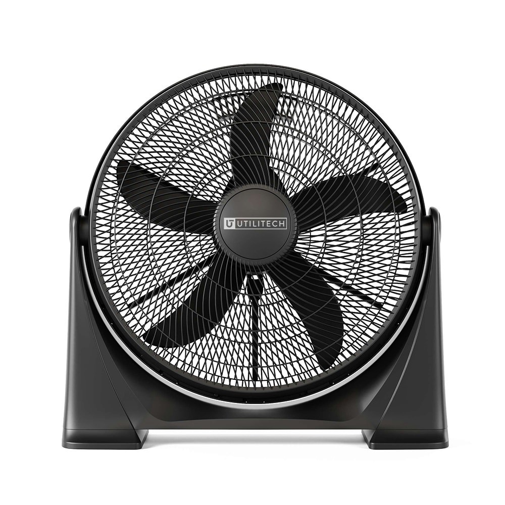 slide 1 of 6, Utilitech 20-in 120 -Volt 3 -Speed High Velocity Indoor Black Box Fan Fan, 1 ct