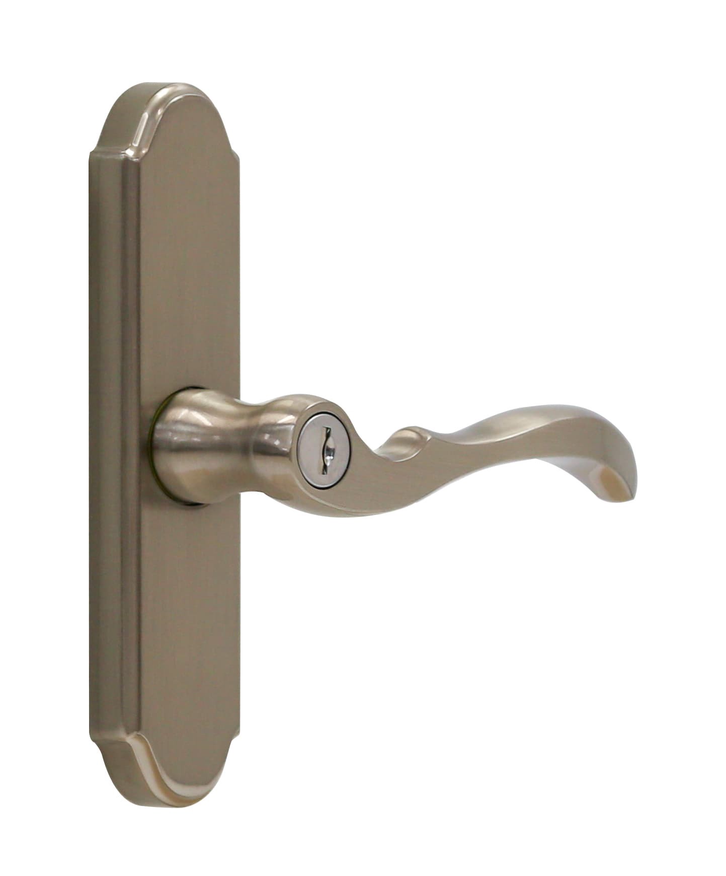 slide 1 of 6, LARSON Brushed Silver Lockable Storm door Handleset, 1 ct