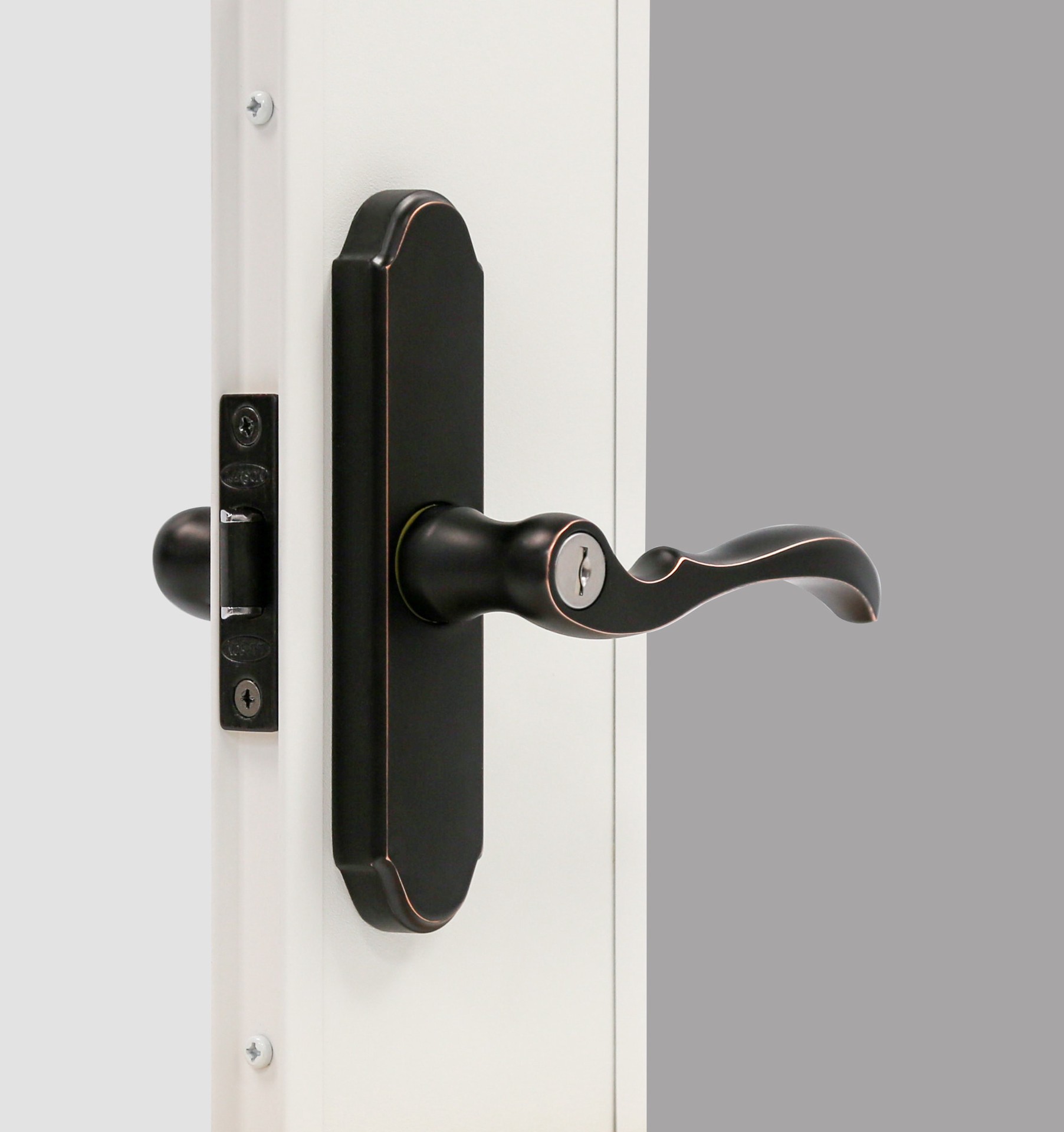 slide 2 of 6, LARSON Bronze Lockable Storm door Replacement Handleset, 1 ct