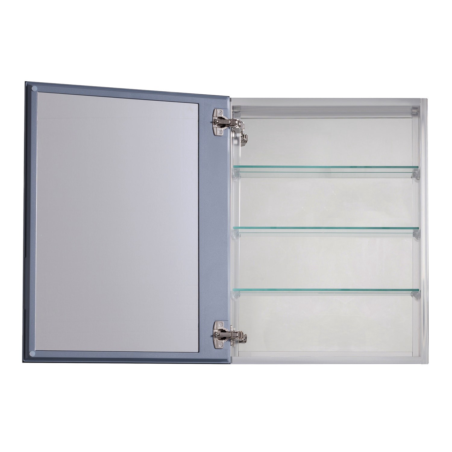 slide 2 of 6, allen + roth 20-in x 26-in Fog Free Surface/Recessed Mount Silver Mirrored Square Soft Close Medicine Cabinet, 1 ct