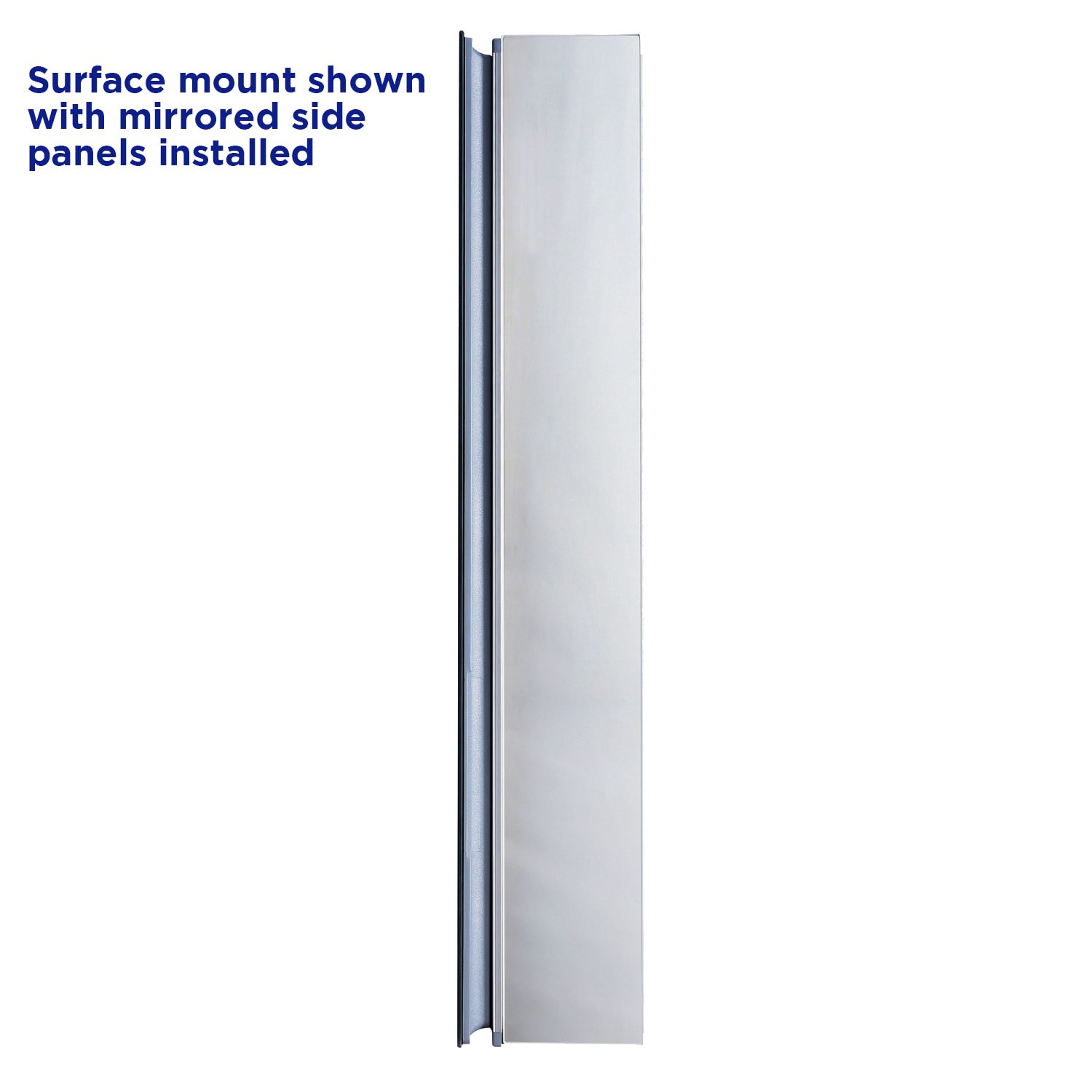 slide 5 of 6, allen + roth 20-in x 26-in Fog Free Surface/Recessed Mount Silver Mirrored Square Soft Close Medicine Cabinet, 1 ct